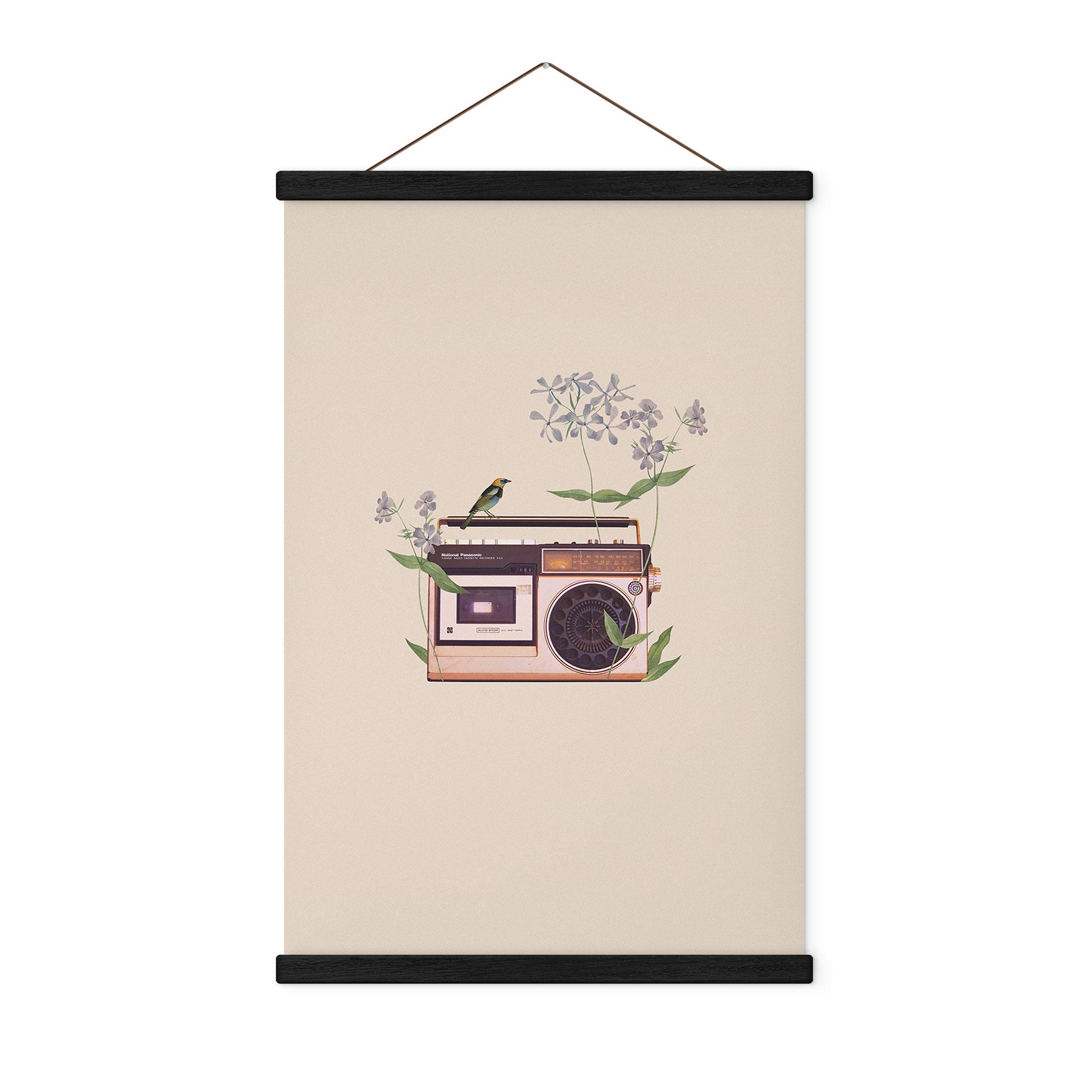 Retro radio blomster Tekstil plakat - Frida Floral Studio