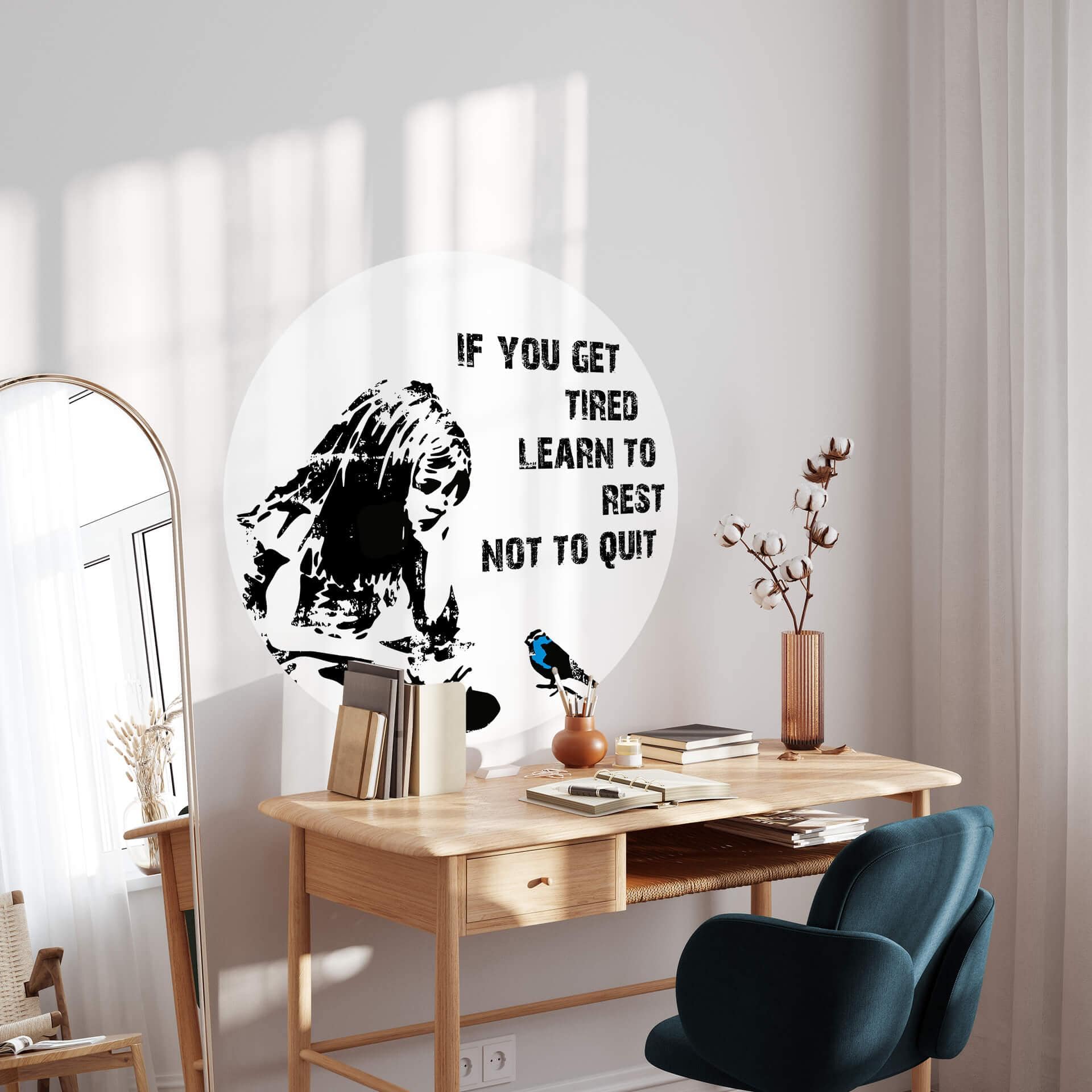 Wallsticker Banksy - Hvis du bliver træt - Rund