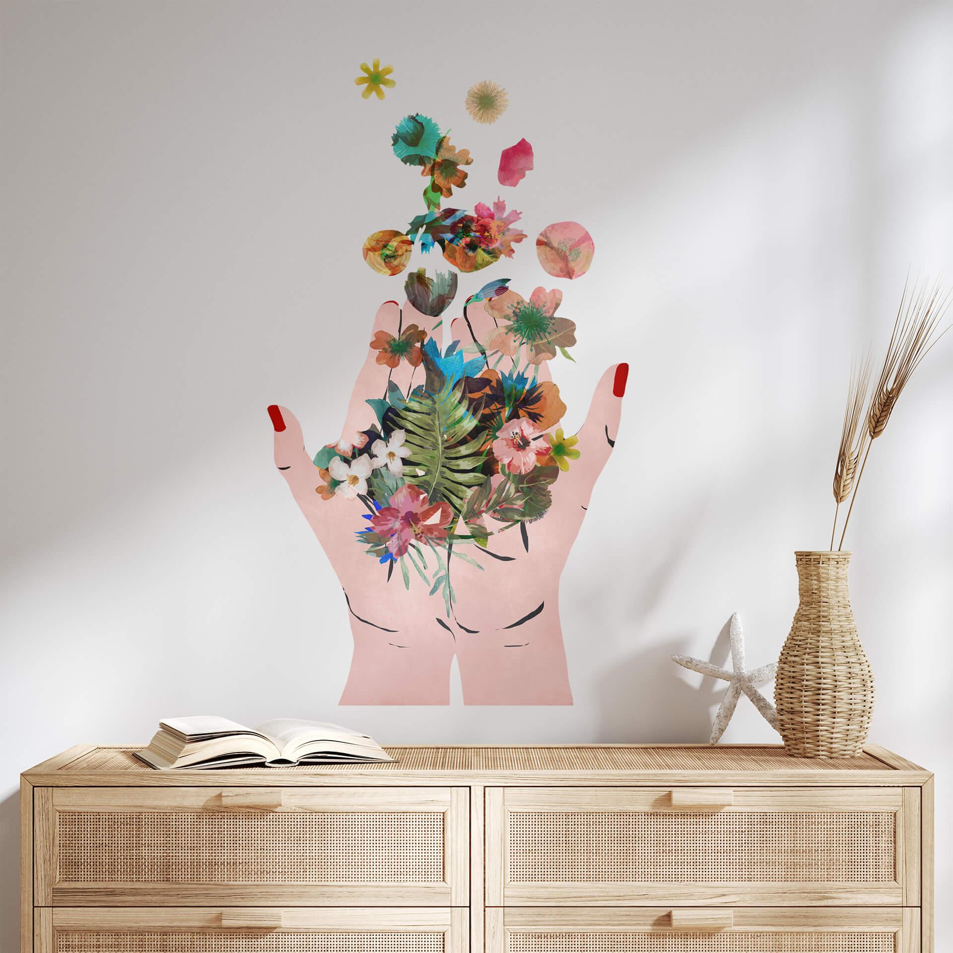 Muursticker Treechild - Flowers in your Hands