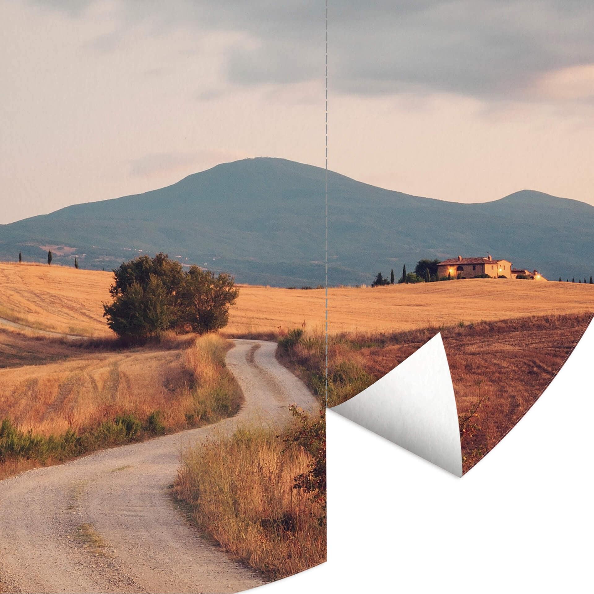 Behangcirkel Colombo - Cipressen Weg in Toscane - vliesbehang/zelfklevend vliesbehang