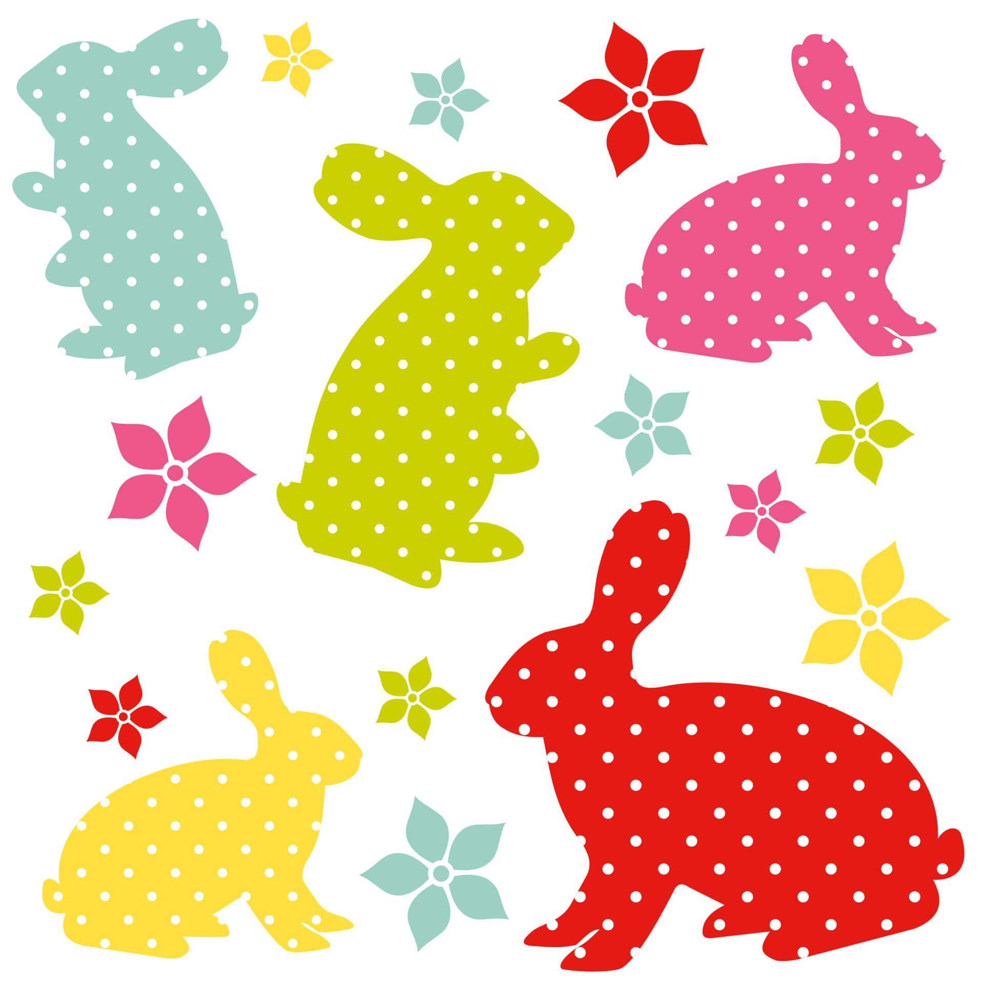 Muurstickers Bonte Haasjes Set