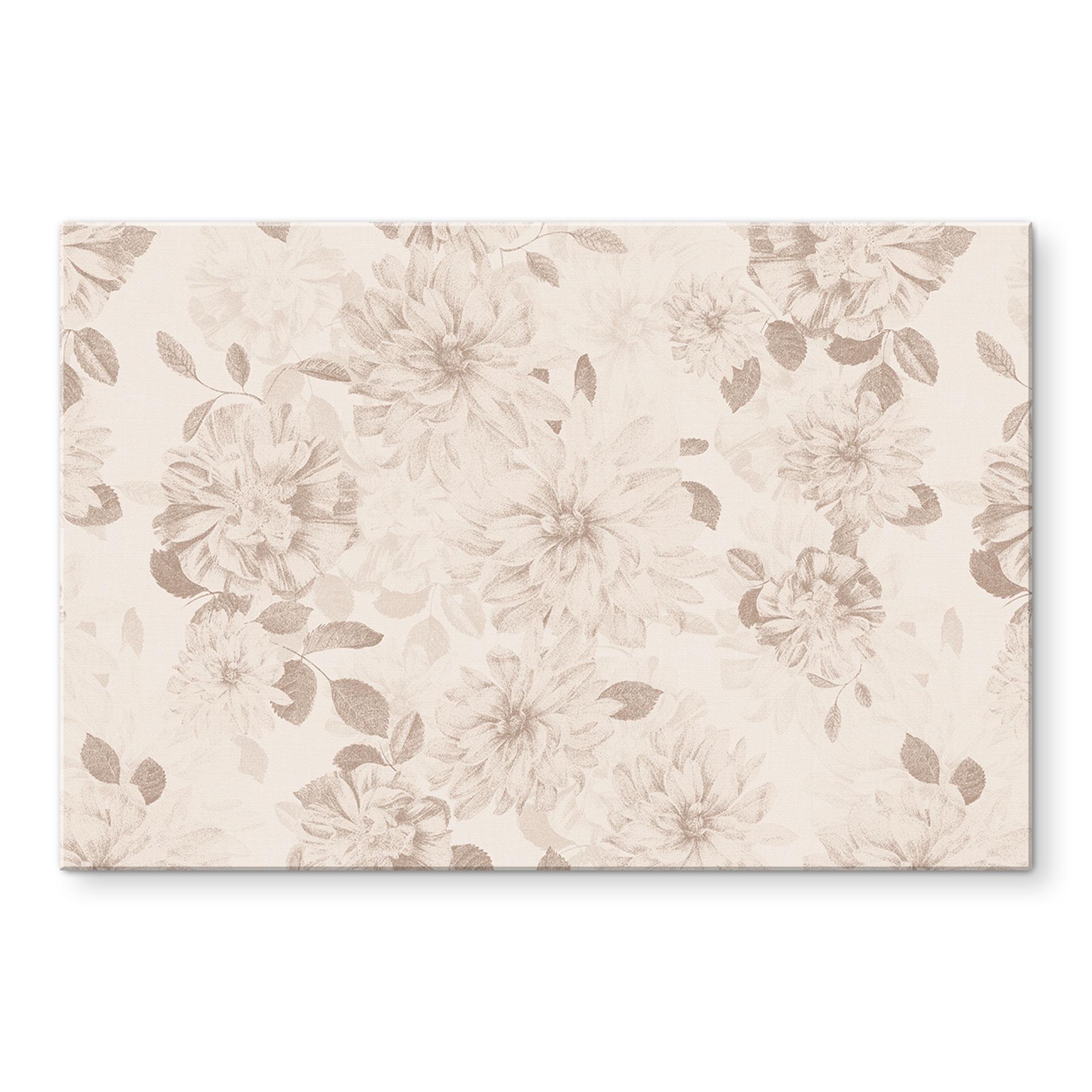 Billede af Dahliaer Shabby Chic Beige - Bloomery Decor – print på aluminium (Alu-Dibond)
