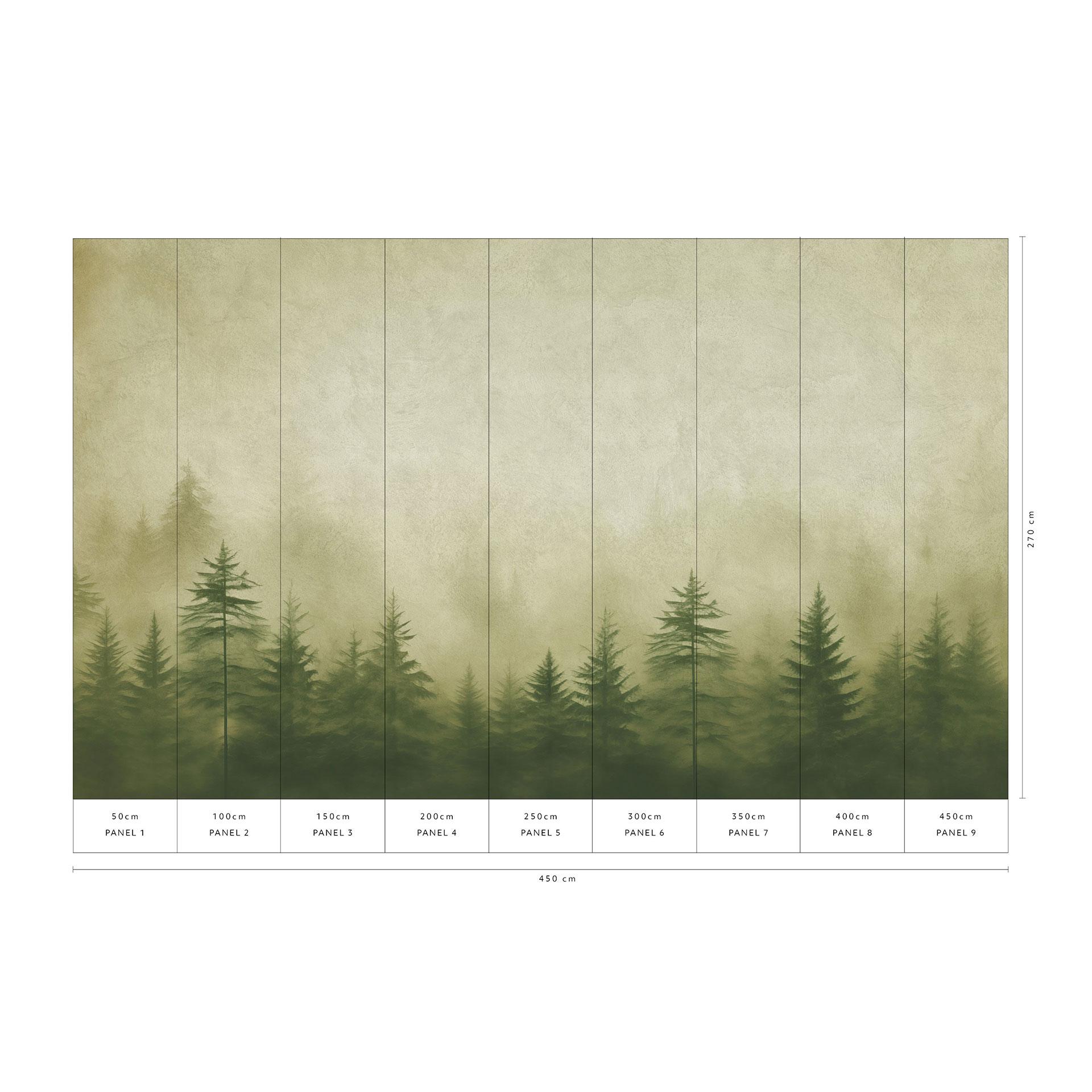 Landschap behang Big Pictures groen 4.50 x 2.70 m