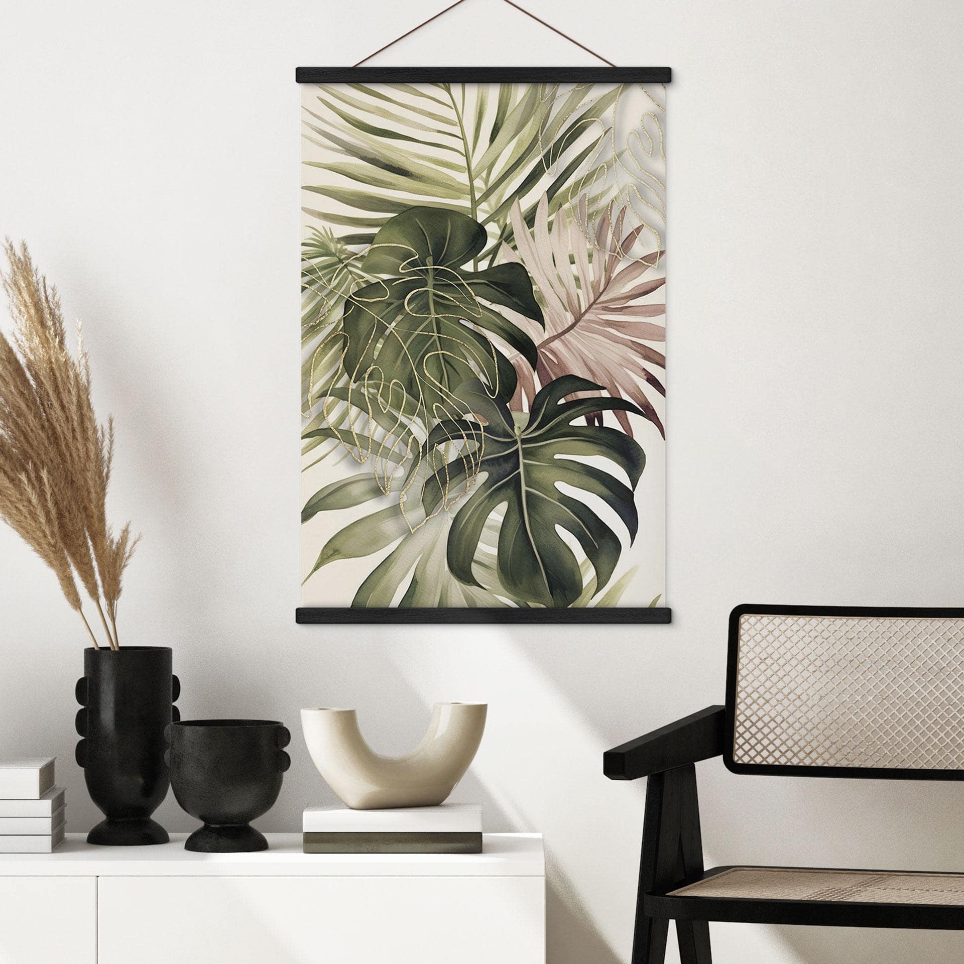Tekstil plakat Tropiske blade Boho - Haase