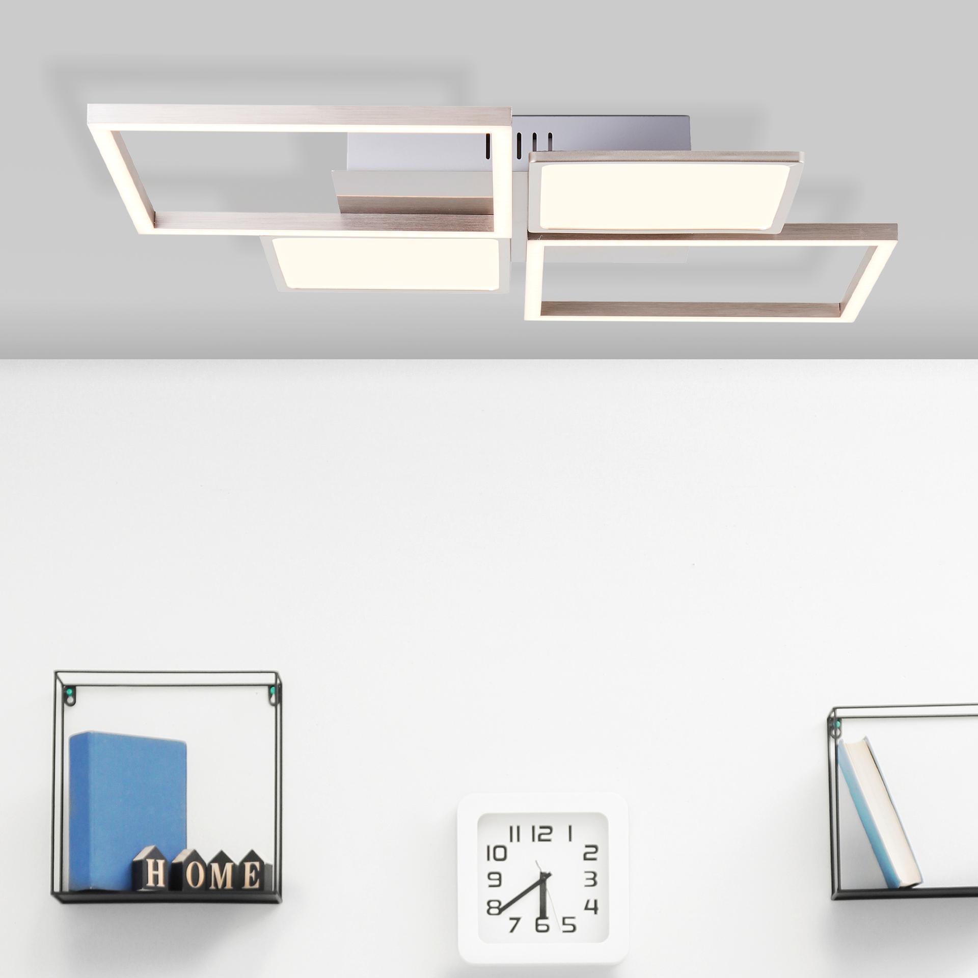 Deckenleuchte Yara, metallic, 6 x 51 cm, Metall Deckenlampe, dimmbar