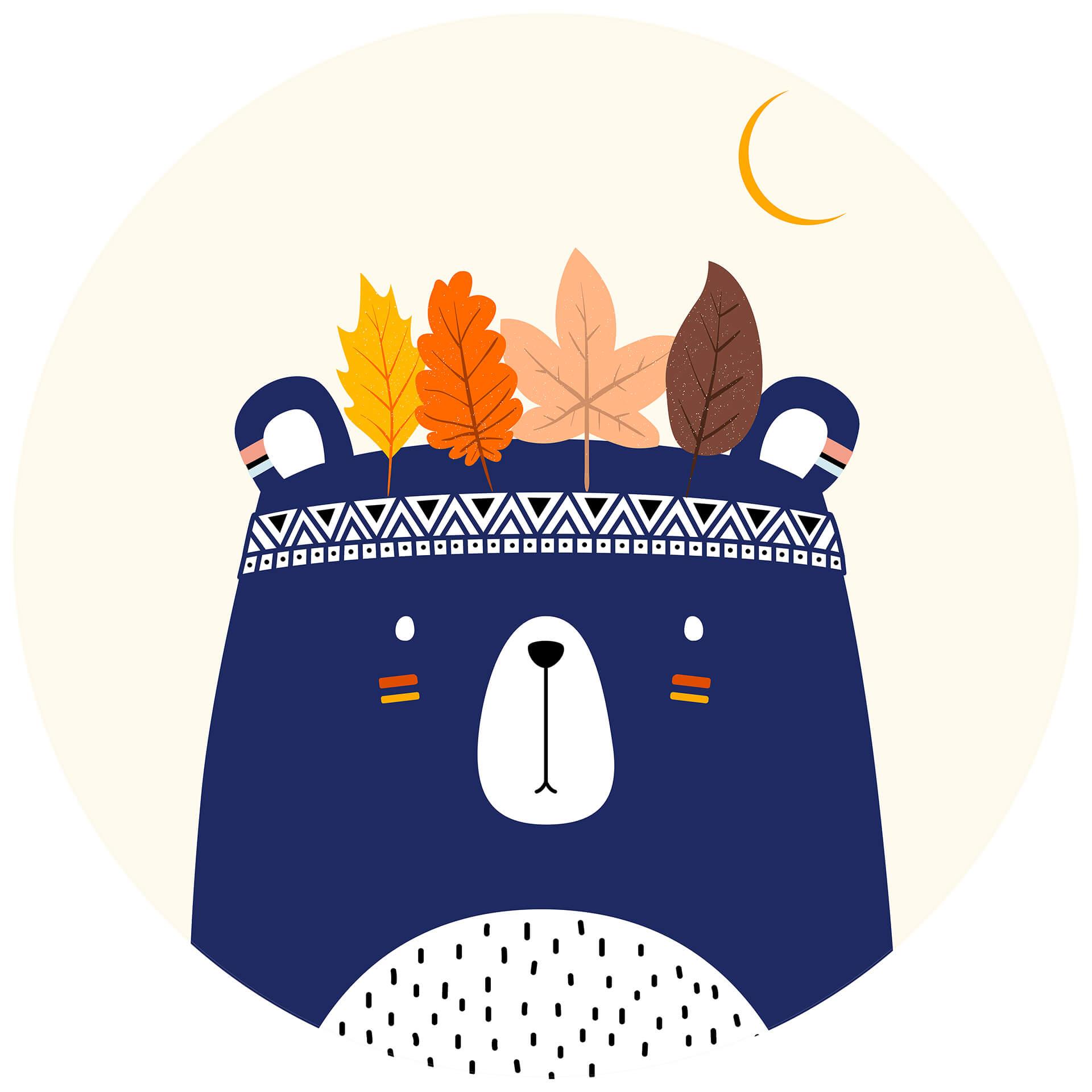 Behangcirkel Kubistika - Little Indian - vliesbehang/zelfklevend vliesbehang