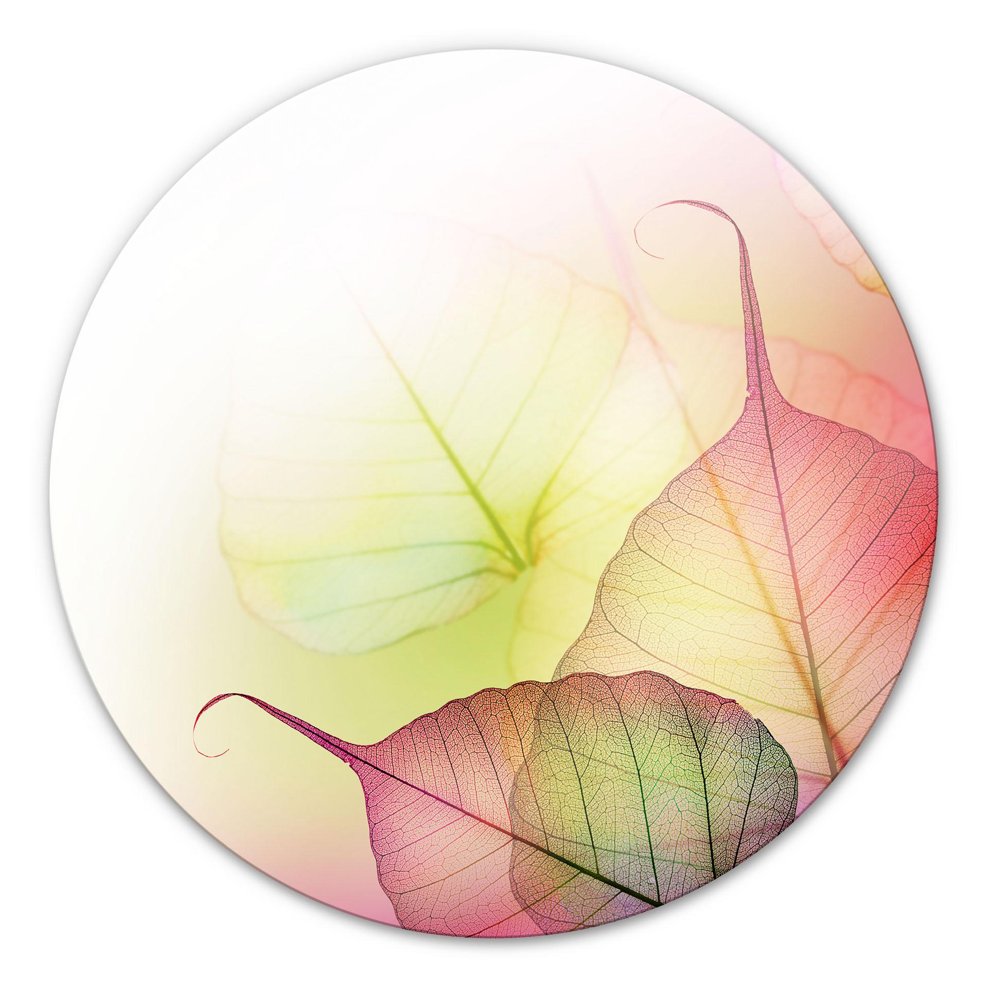 Glasbillede - Pink Design - Rund