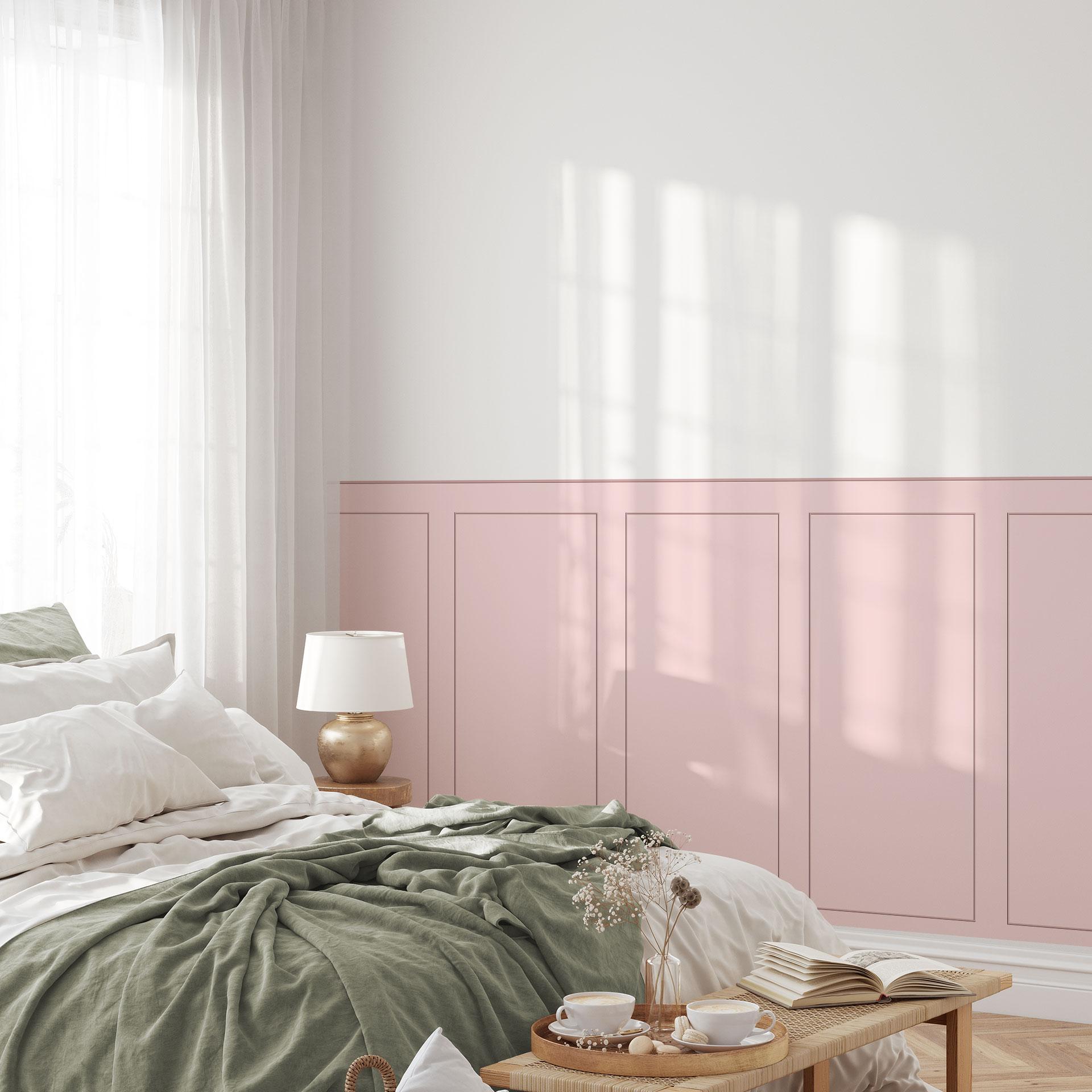 Wandpanelen Wandbekleding roze met kader