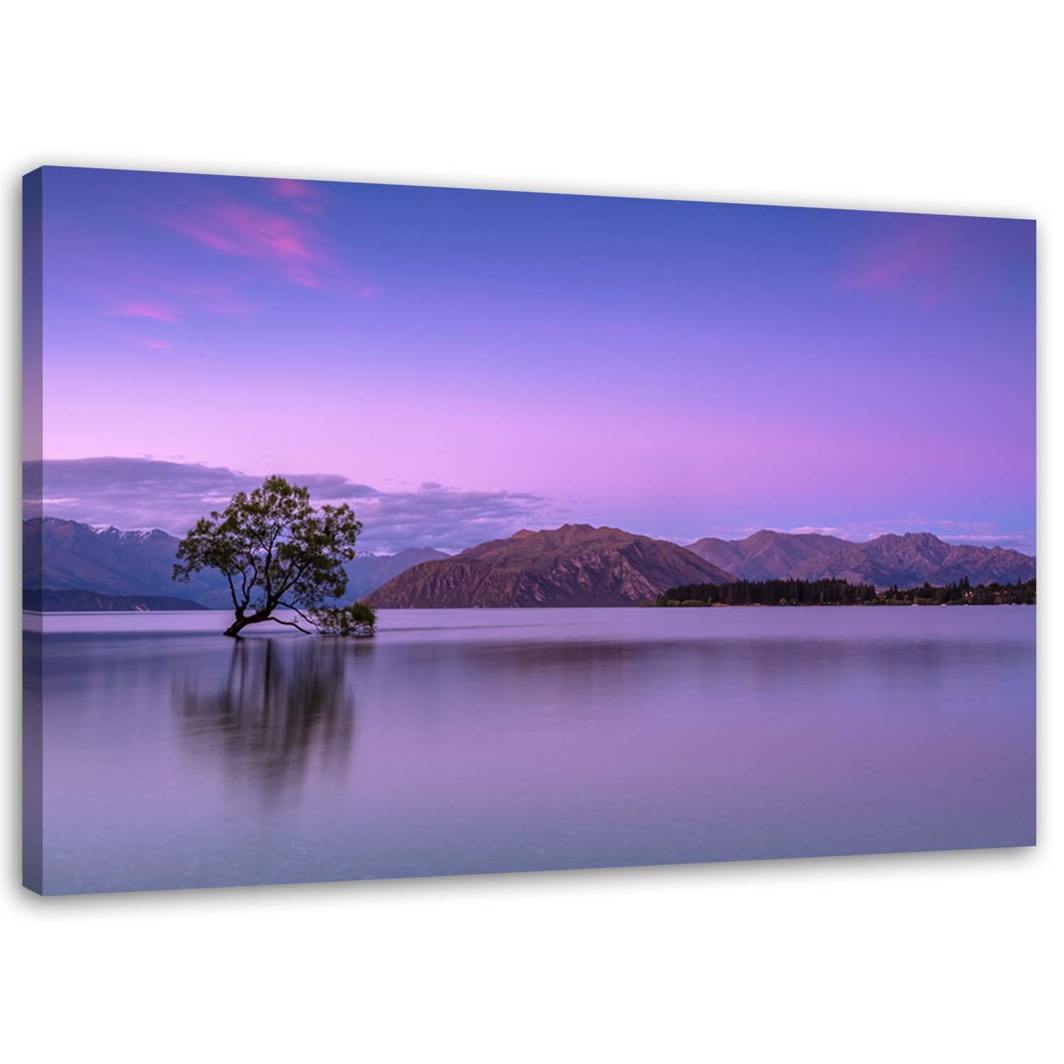 Canvasbillede, Træ ved en sø