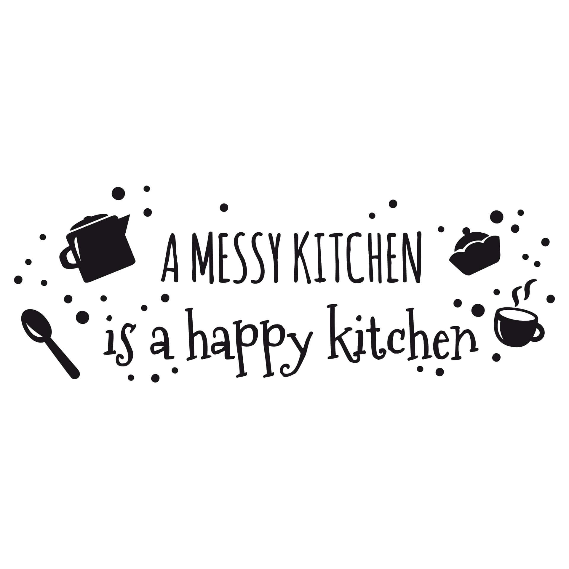 Muursticker a messy kitchen…