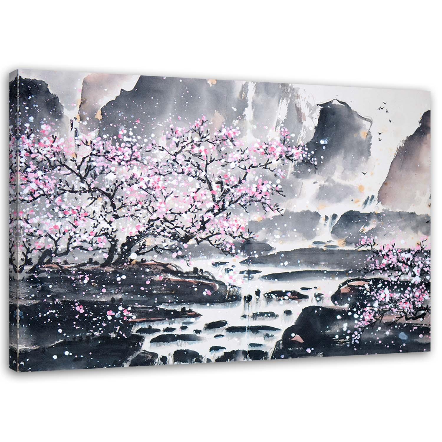 Canvasbillede, Japansk akvarel