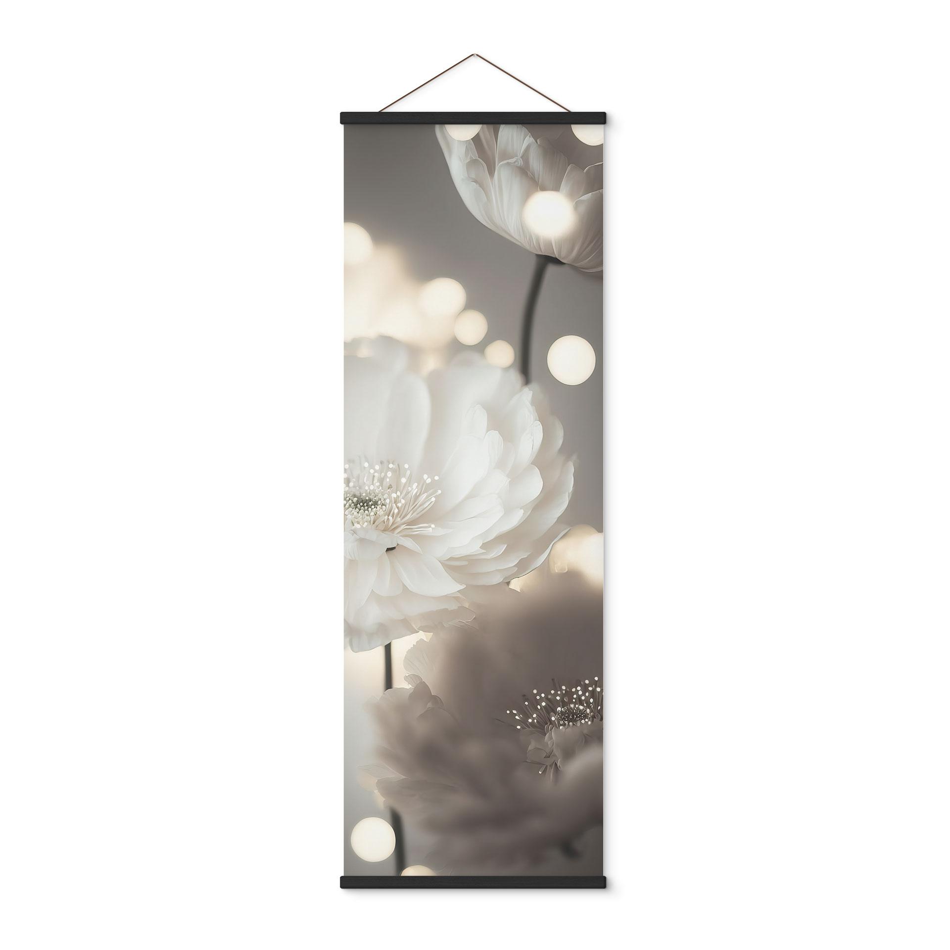Tekstil plakat Hvide blomster i et hav af lys - Treechild - Panorama