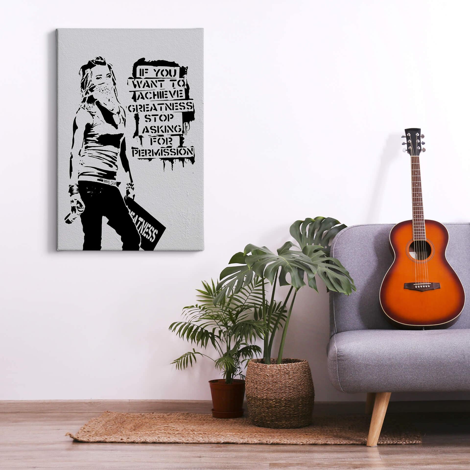 Lienzo Banksy - Alcanzar la grandeza
