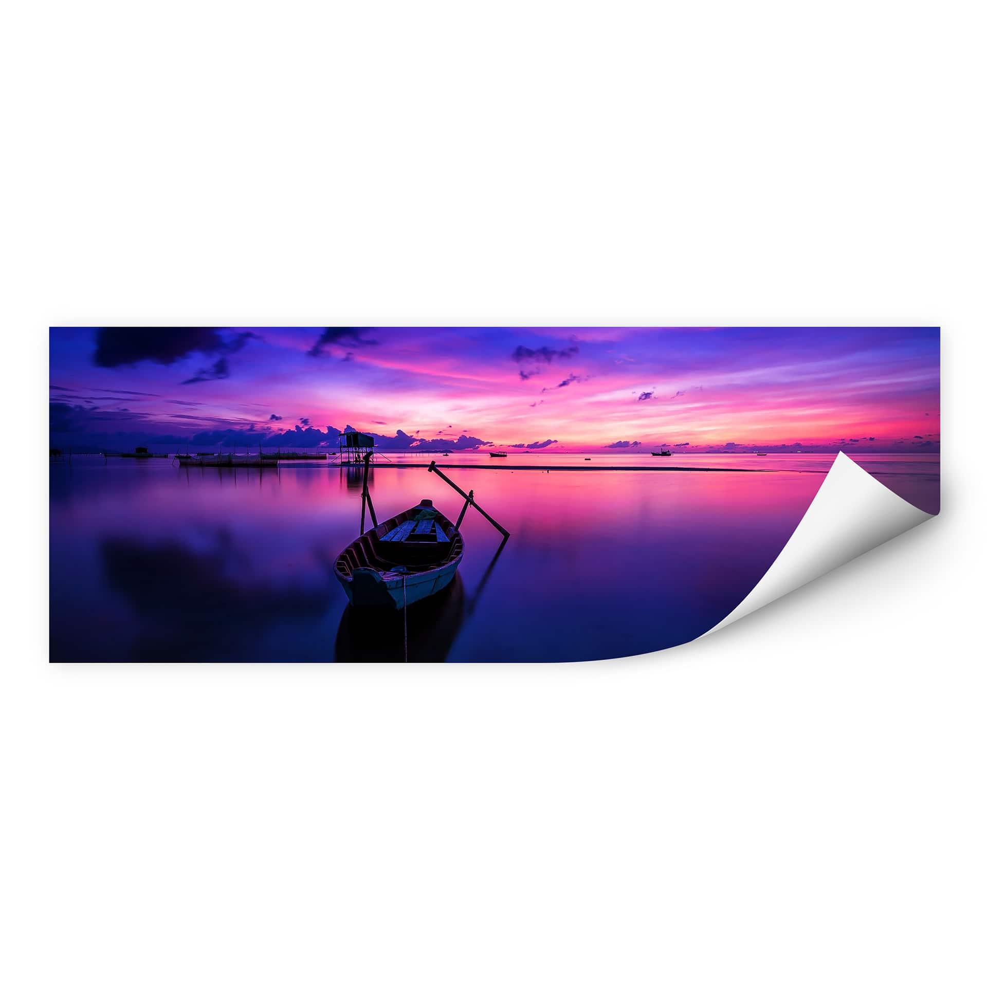Muurprint Pink Sunrise - Panorama