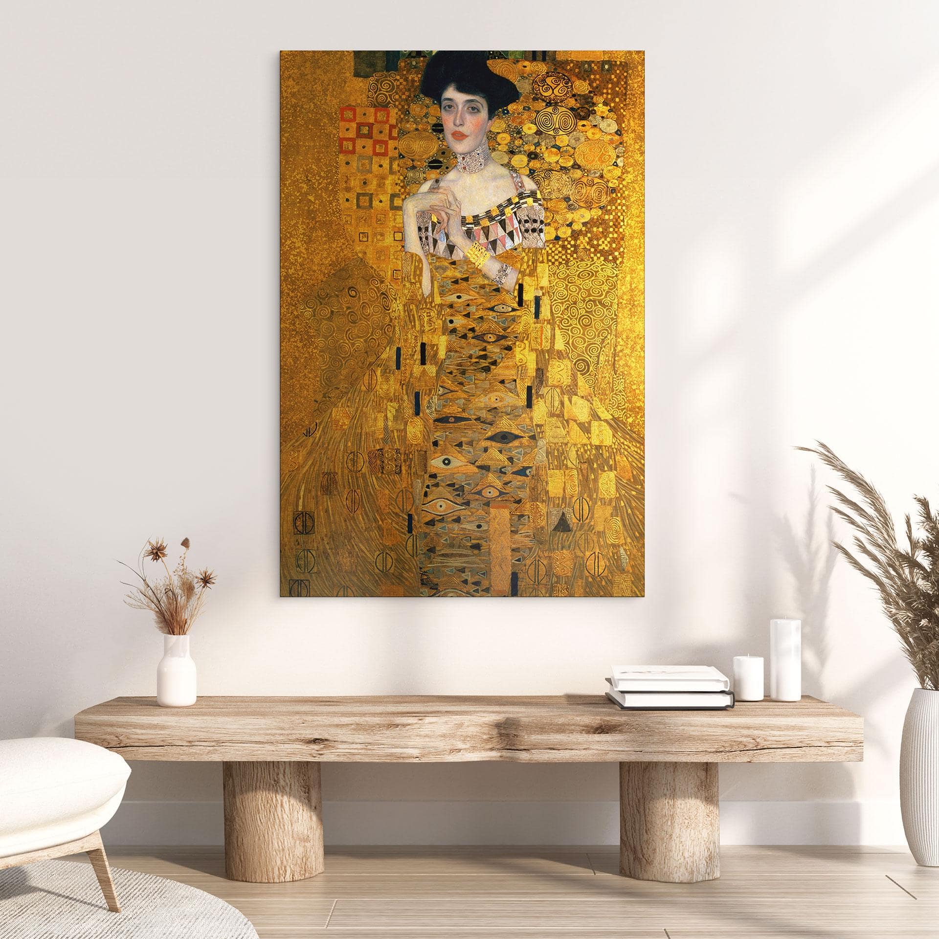 Geborsteld Alu-Dibond met goudeffect - Portret van Adele Bloch-Bauer - Klimt