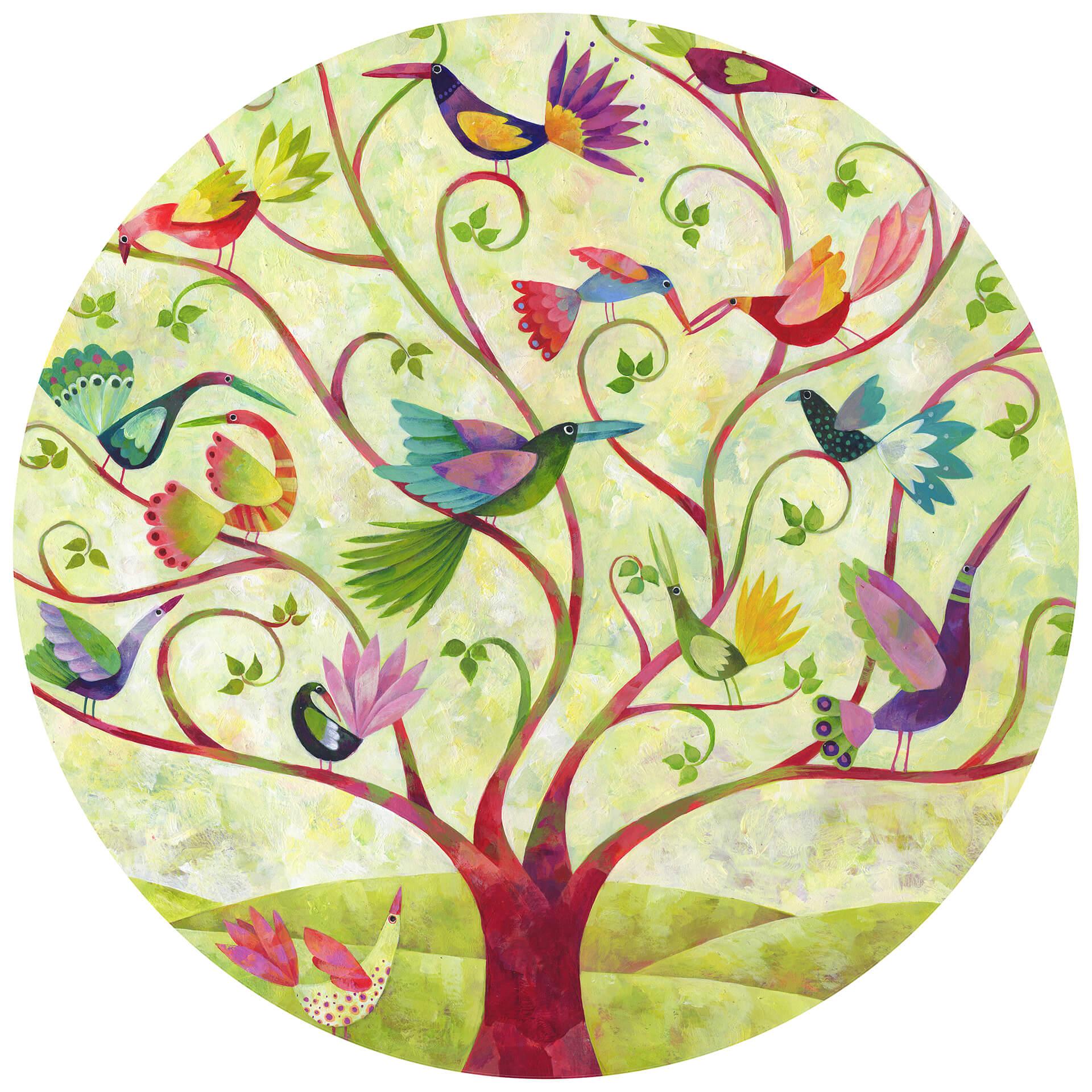Behangcirkel Blanz - Tropical Bird - vliesbehang/zelfklevend vliesbehang