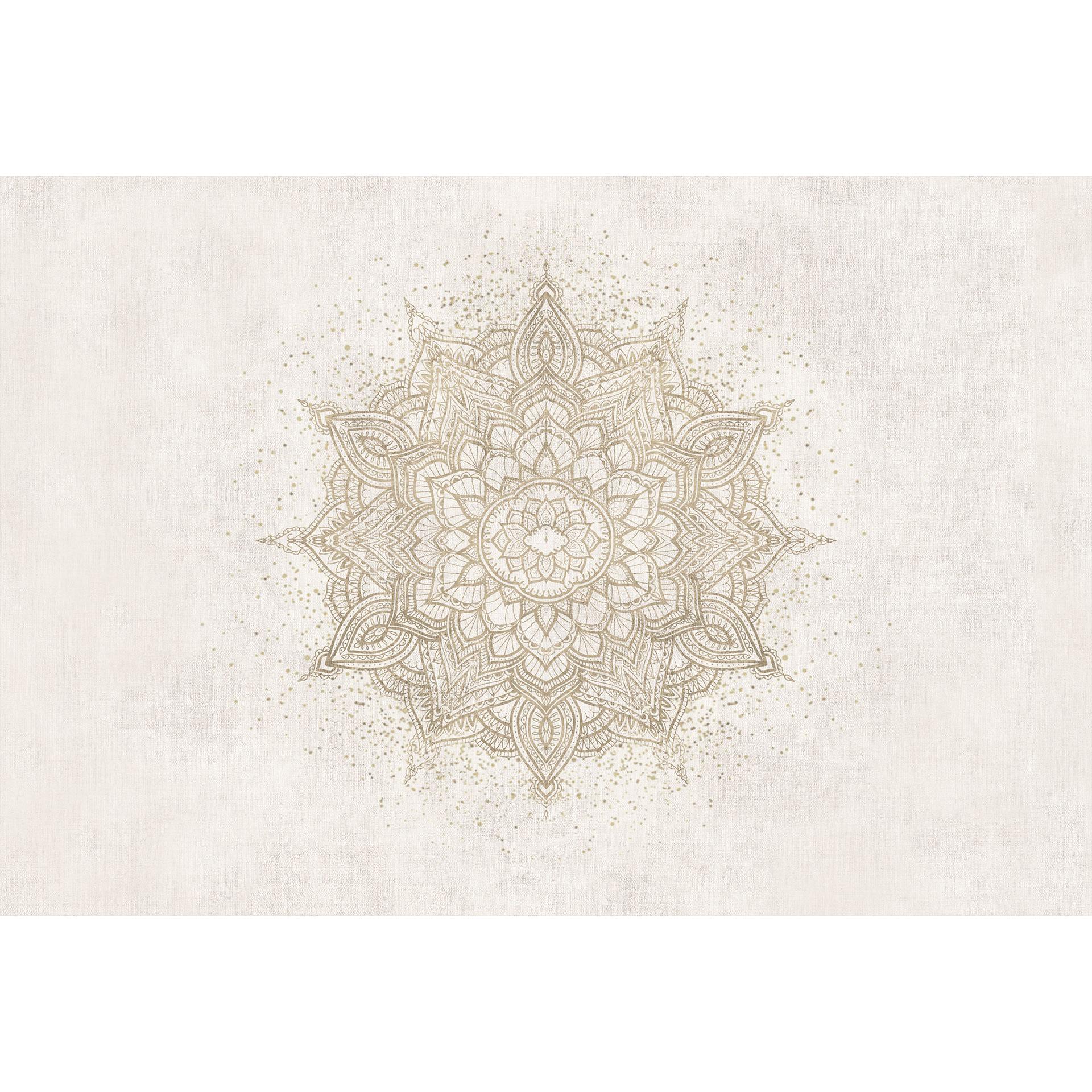 Mandala Fotobehang - Boho ornament in linnen look - Bloomery Decor