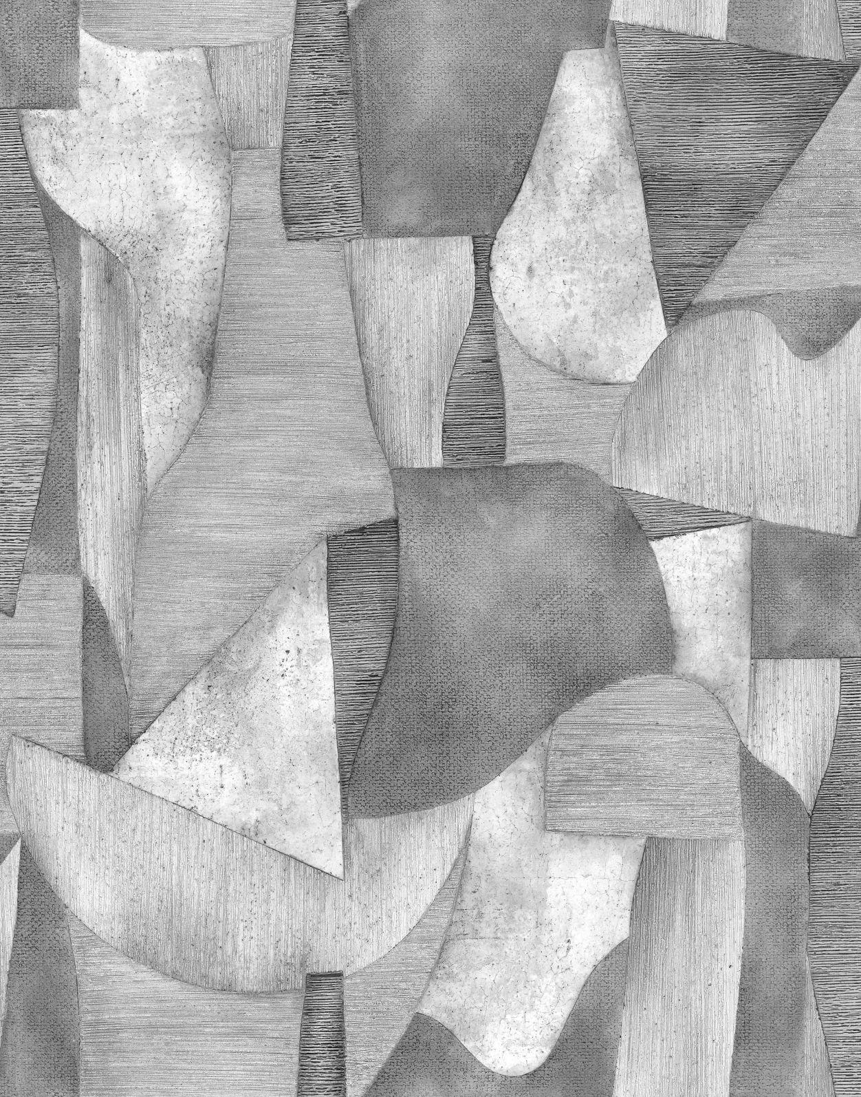 Fototapet Abstrakte geometriske former i grå Minimalistisk 2,7 x 2,12 m