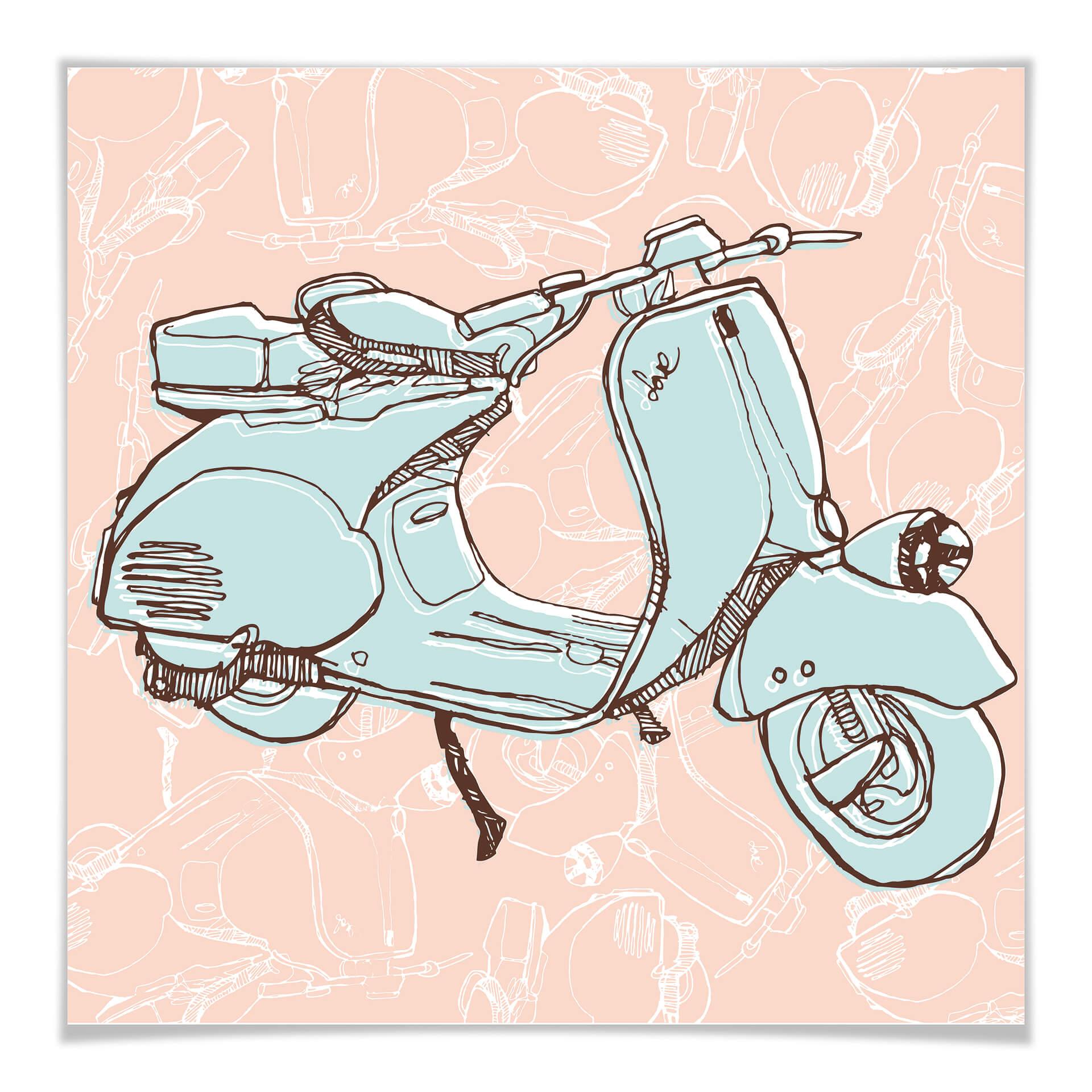 Poster - Illustrated Vespa