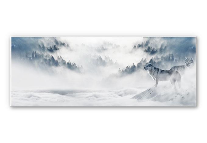 Wandbild - Wölfe im Schnee - Panorama
