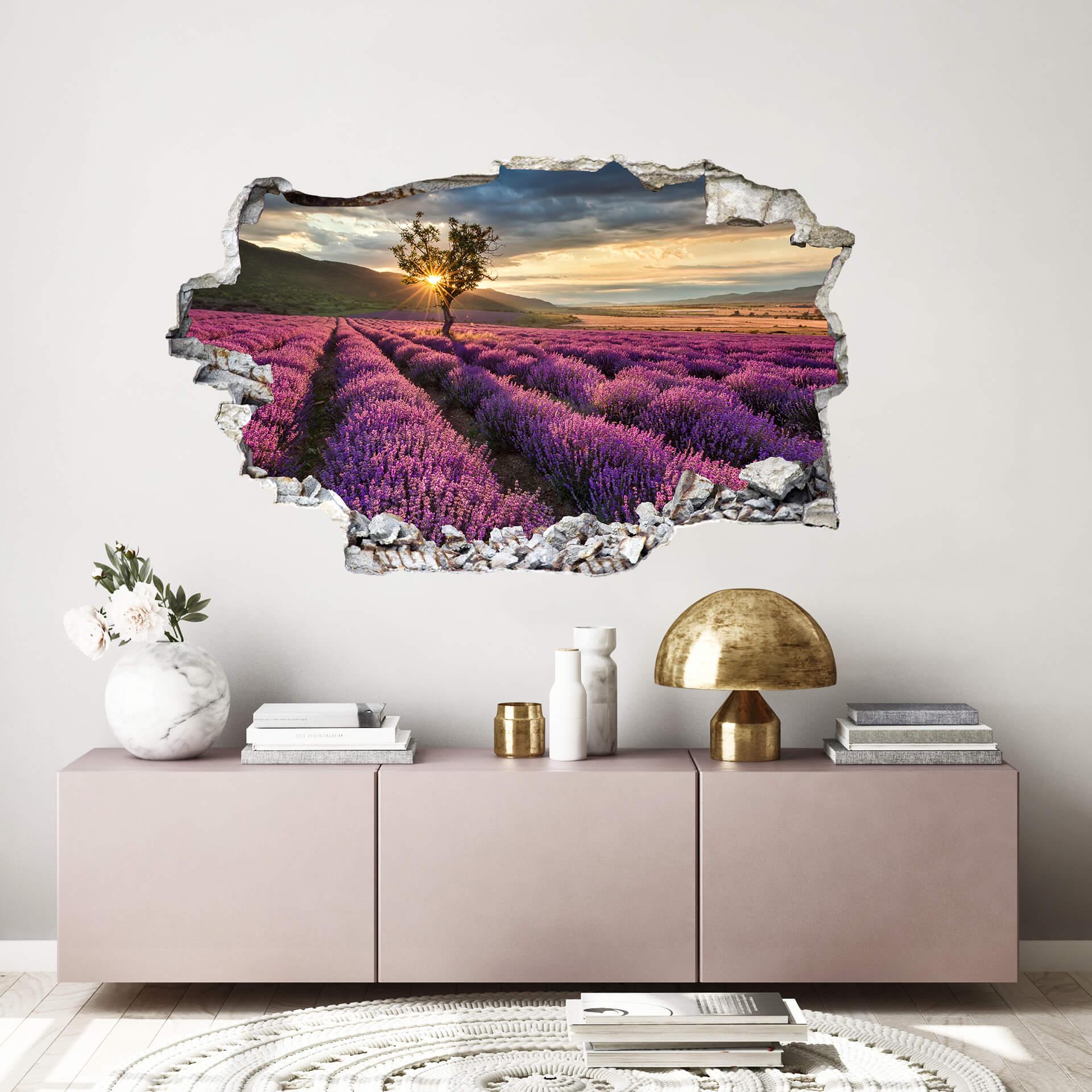 3D Wallsticker lavendelblomst i Provence