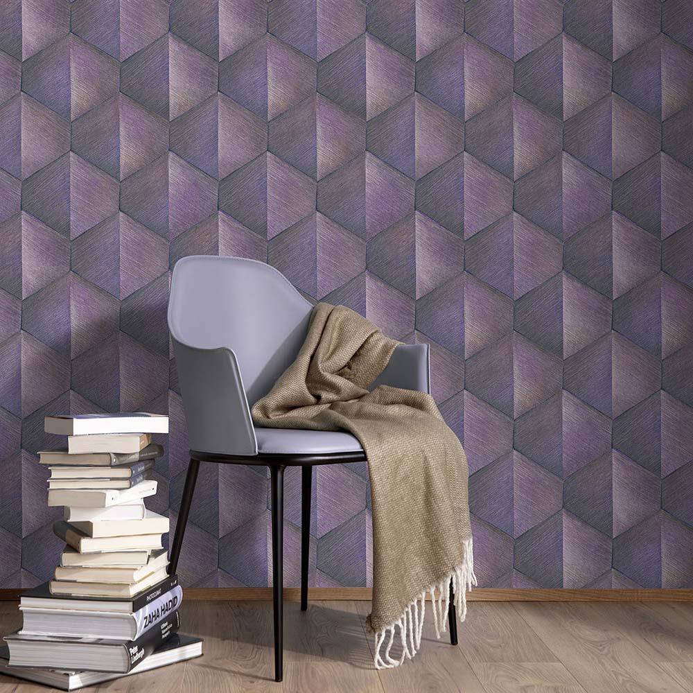 3D tapet, mønstret tapet Fashion for Walls 4 af Guido Maria Kretschmer lilla