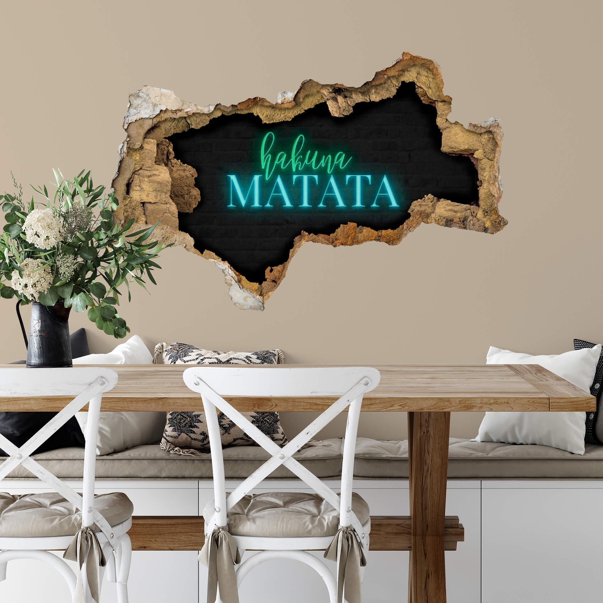 Muursticker Hakuna Matata - neon stijl