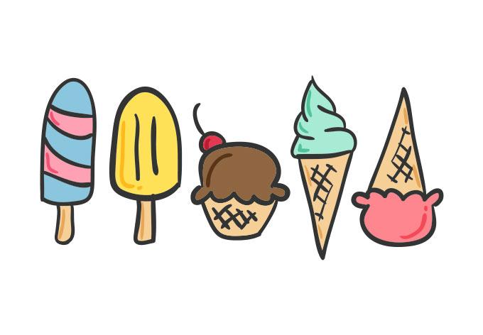 Wandtattoo Eiscreme Set