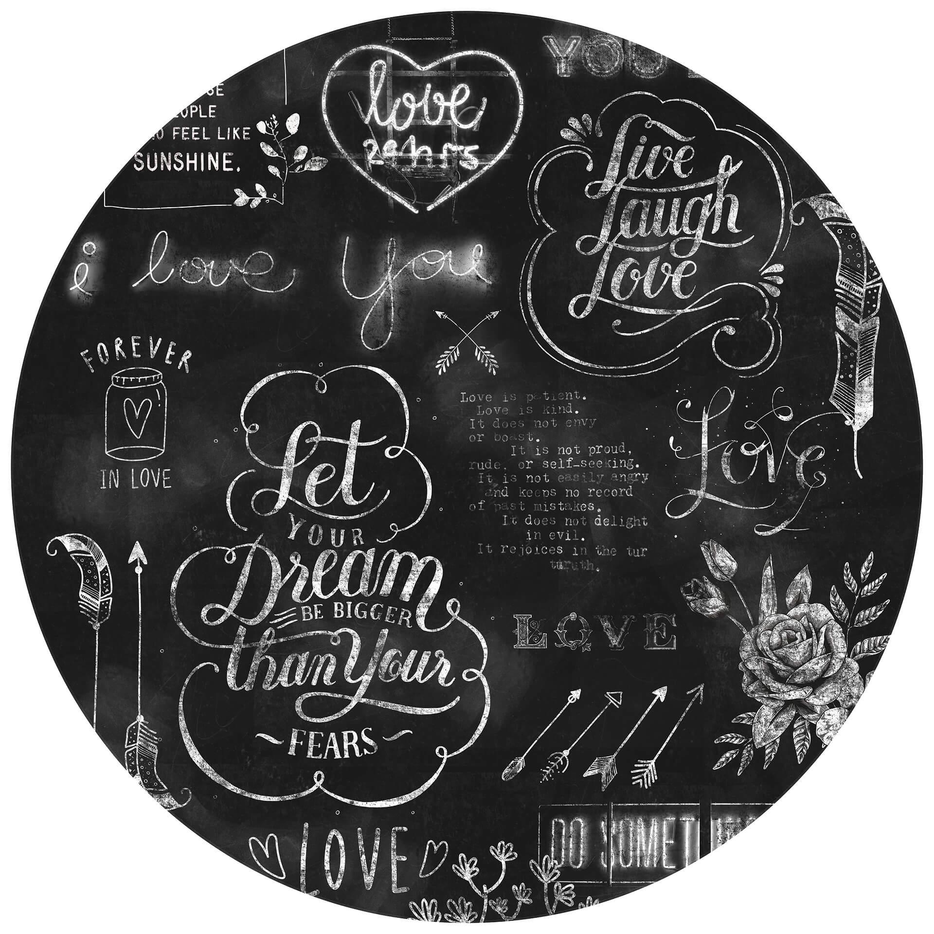Behangcirkel World of Good Feelings - vliesbehang/zelfklevend vliesbehang