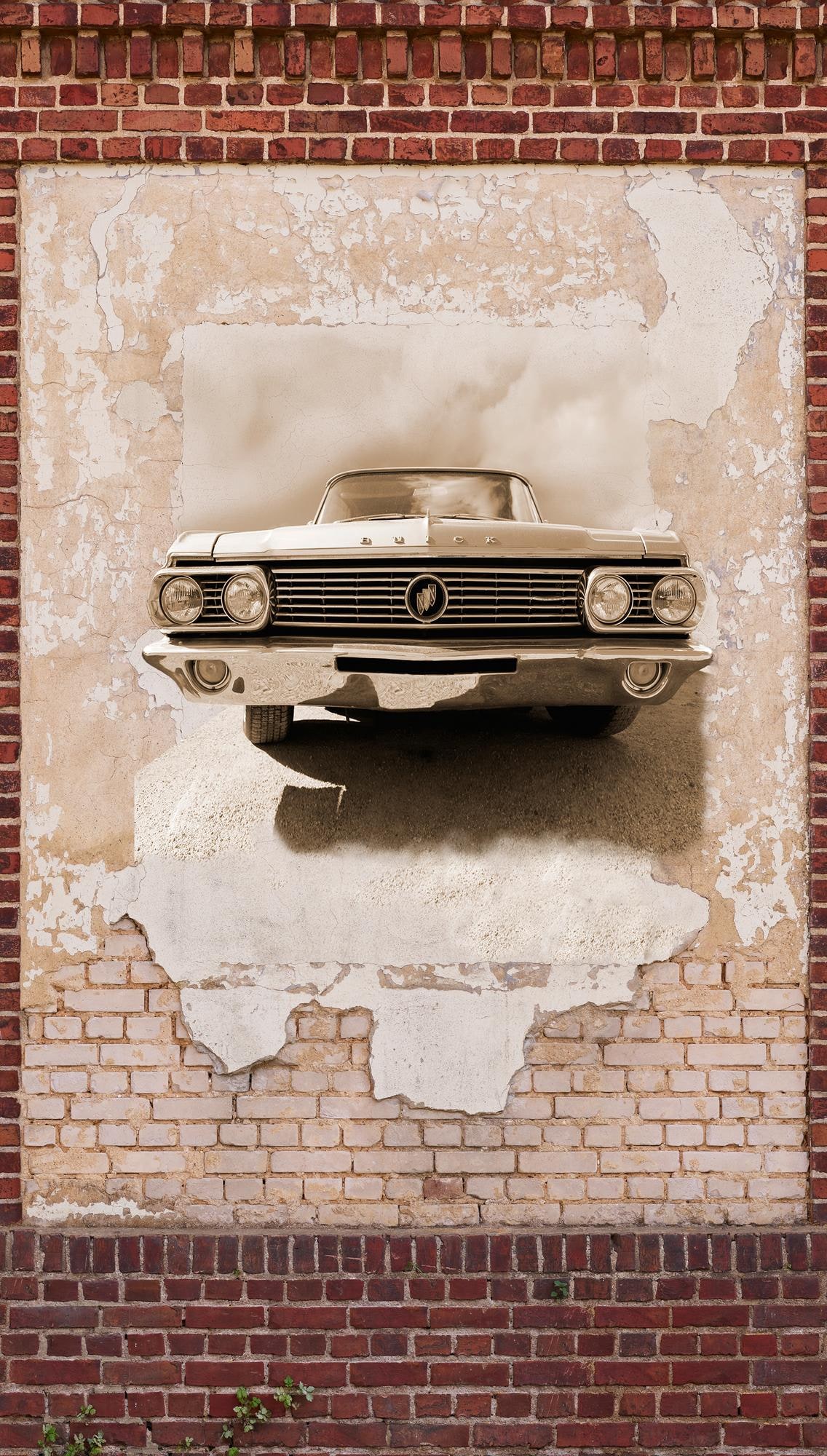Fototapete Oldtimer braun beige - Vliestapete Modern Livingwalls - matt und glatt