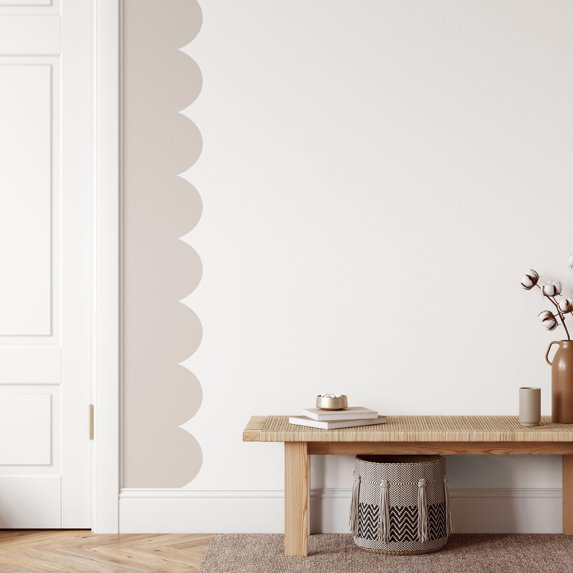 Adesivo murale bordo ondulato beige