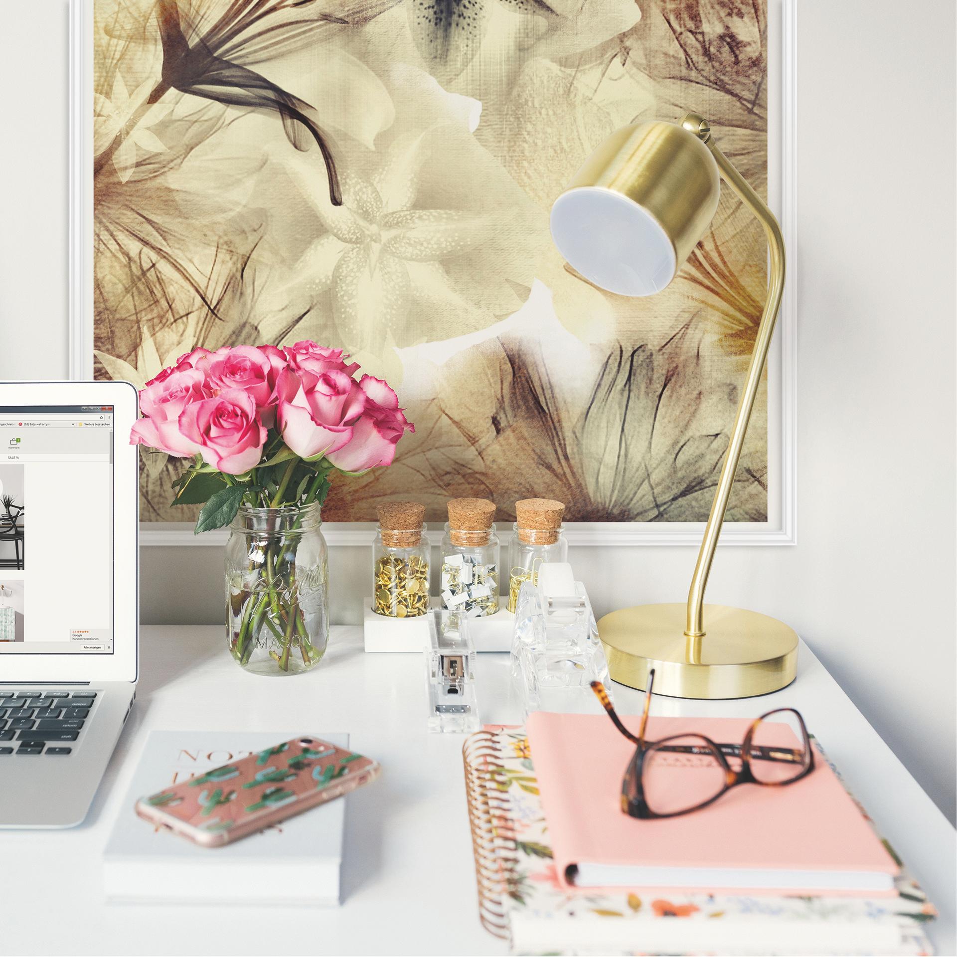 Muurprints Mistige Bloemen