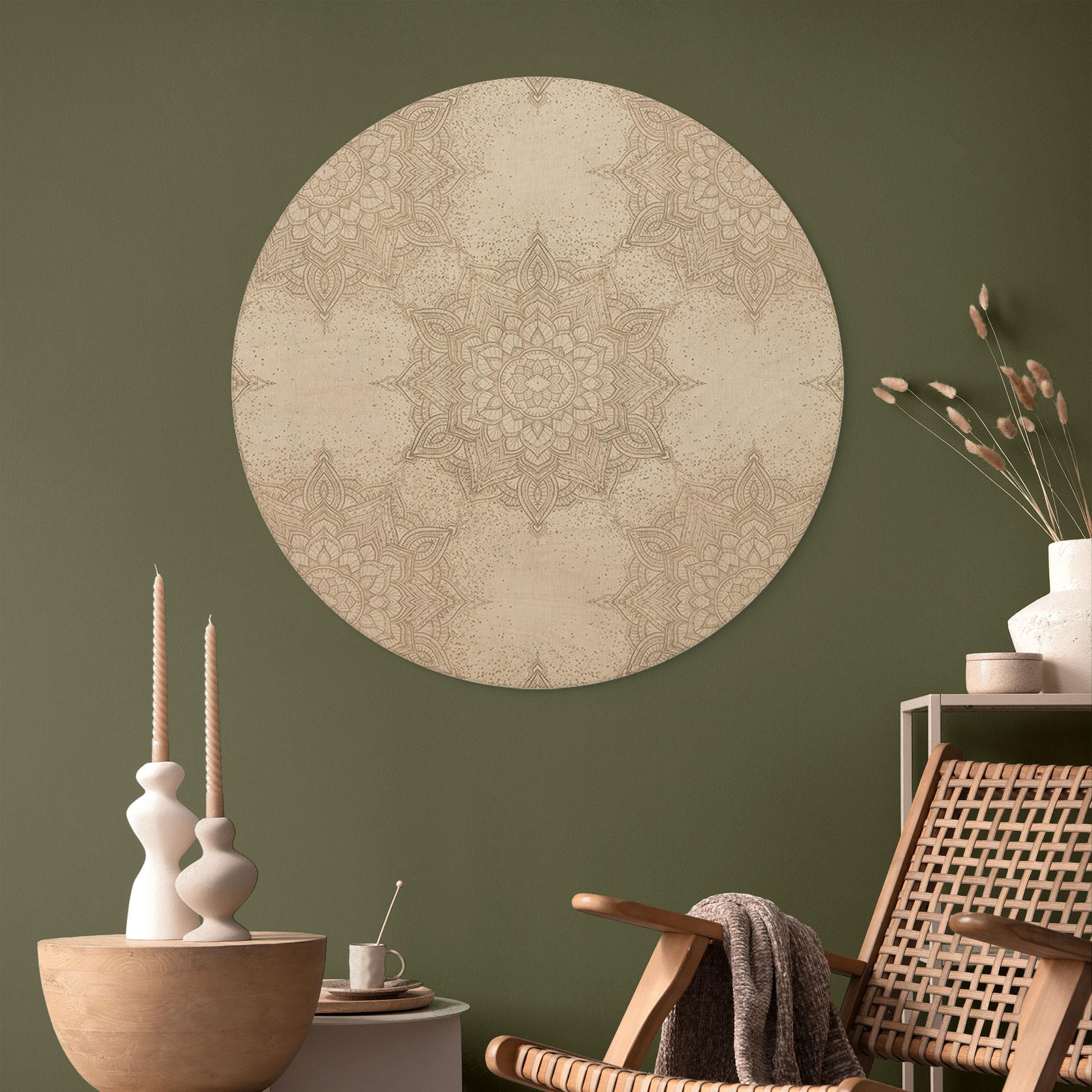 Elegant billede af træ i sandguld - Bloomery Decor - Round