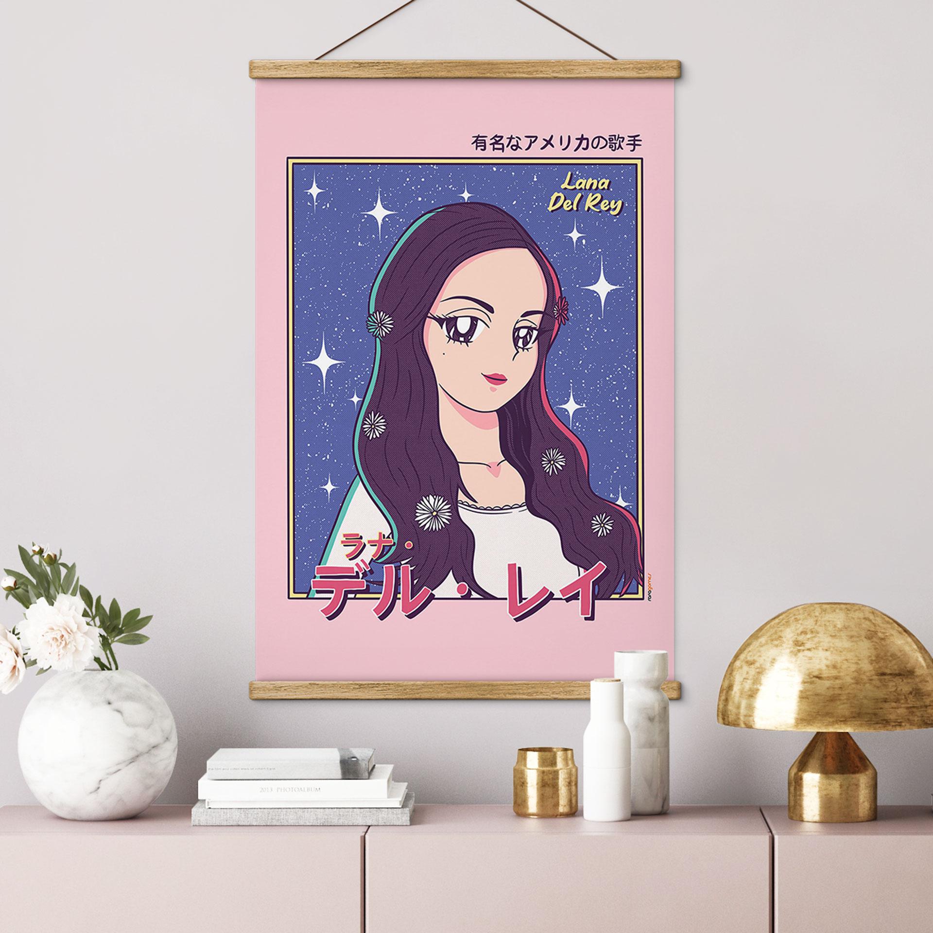 Obraz tkaniny anime dziewczyna "Lana del Rey" - Gomes