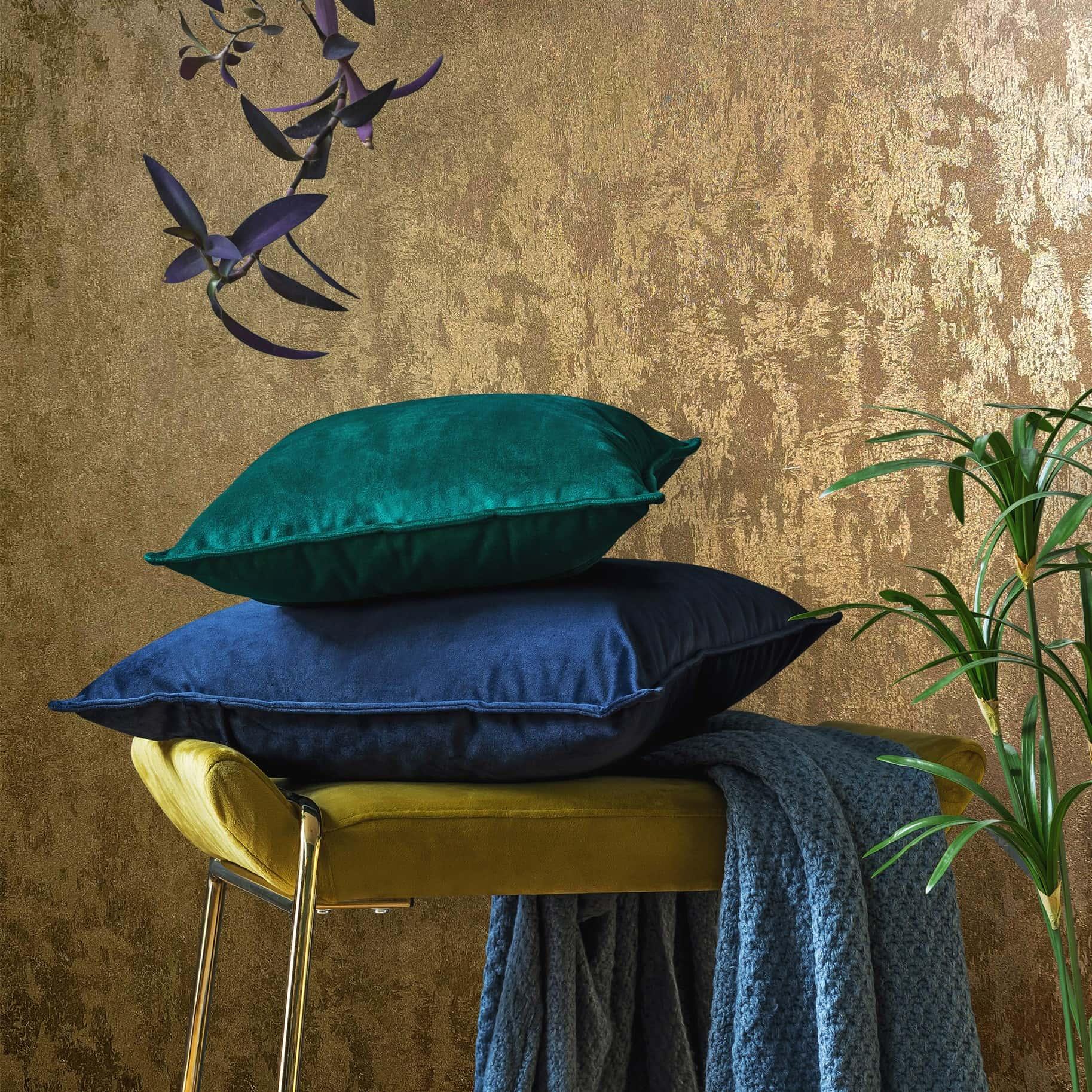 Vliesbehang betonlook metaallook modern glanzend in goud