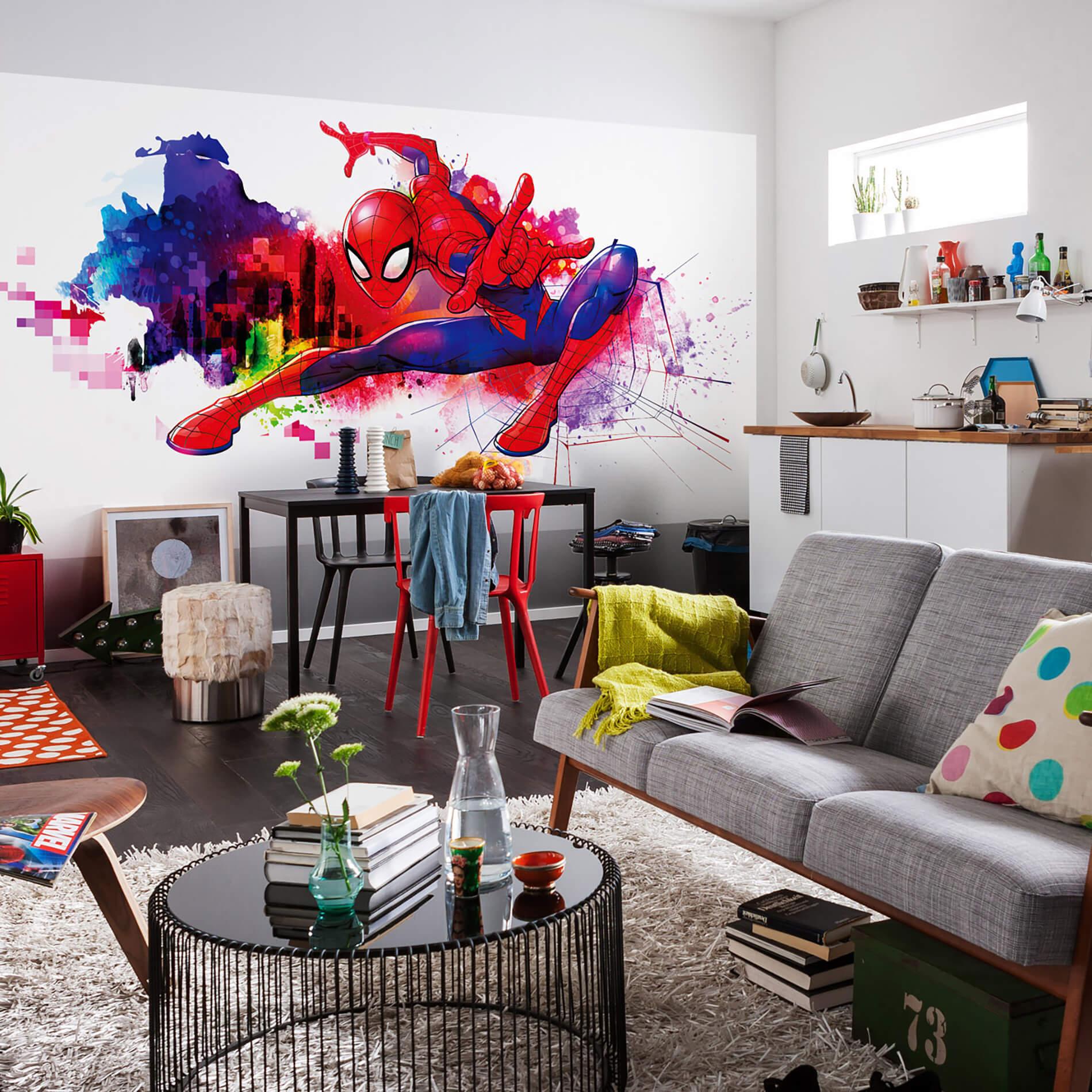 Non-woven tapet - Spider-Man Graffiti Art - 300 x 150 cm
