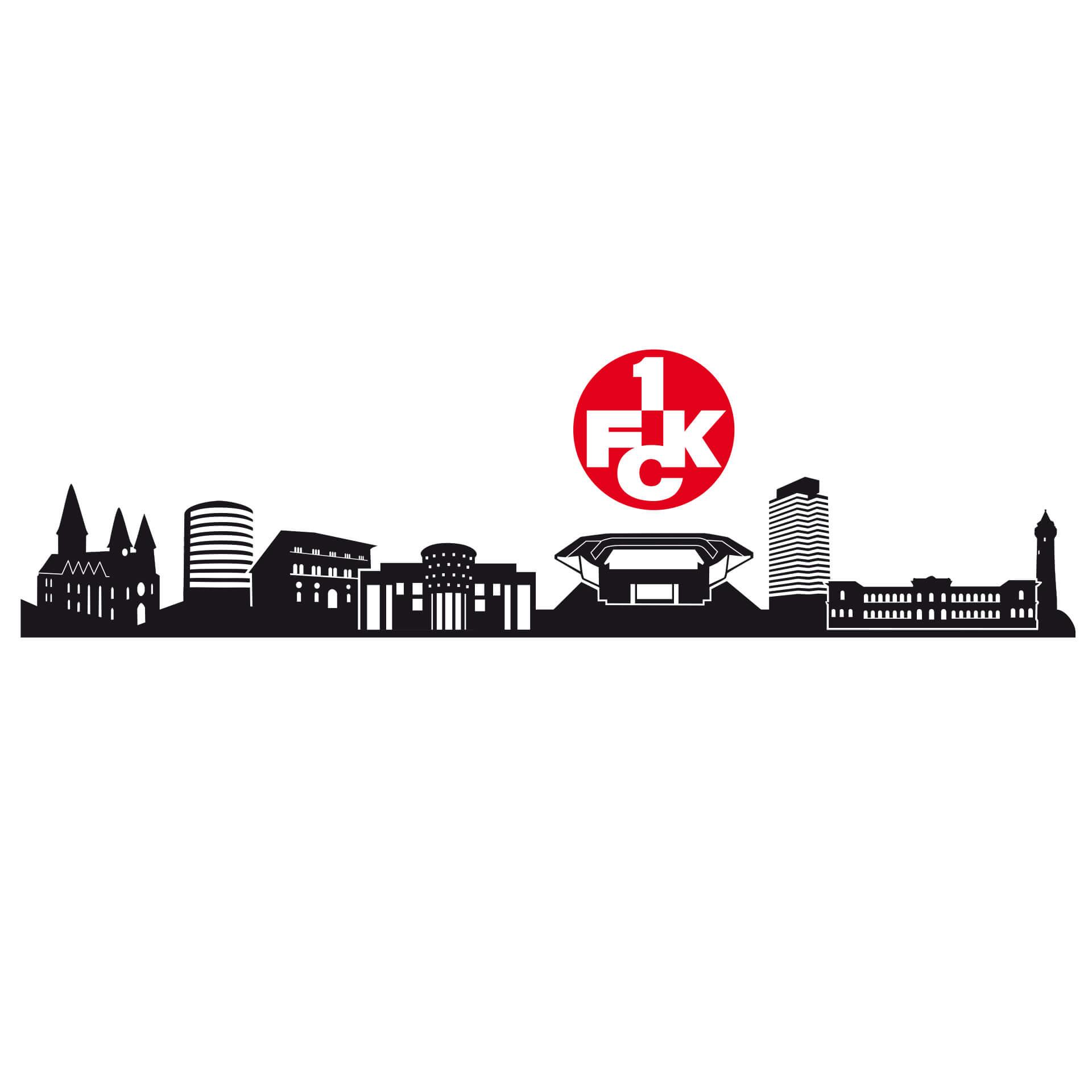 Wandtattoo 1.FC Kaiserslautern Skyline mit Logo farbig