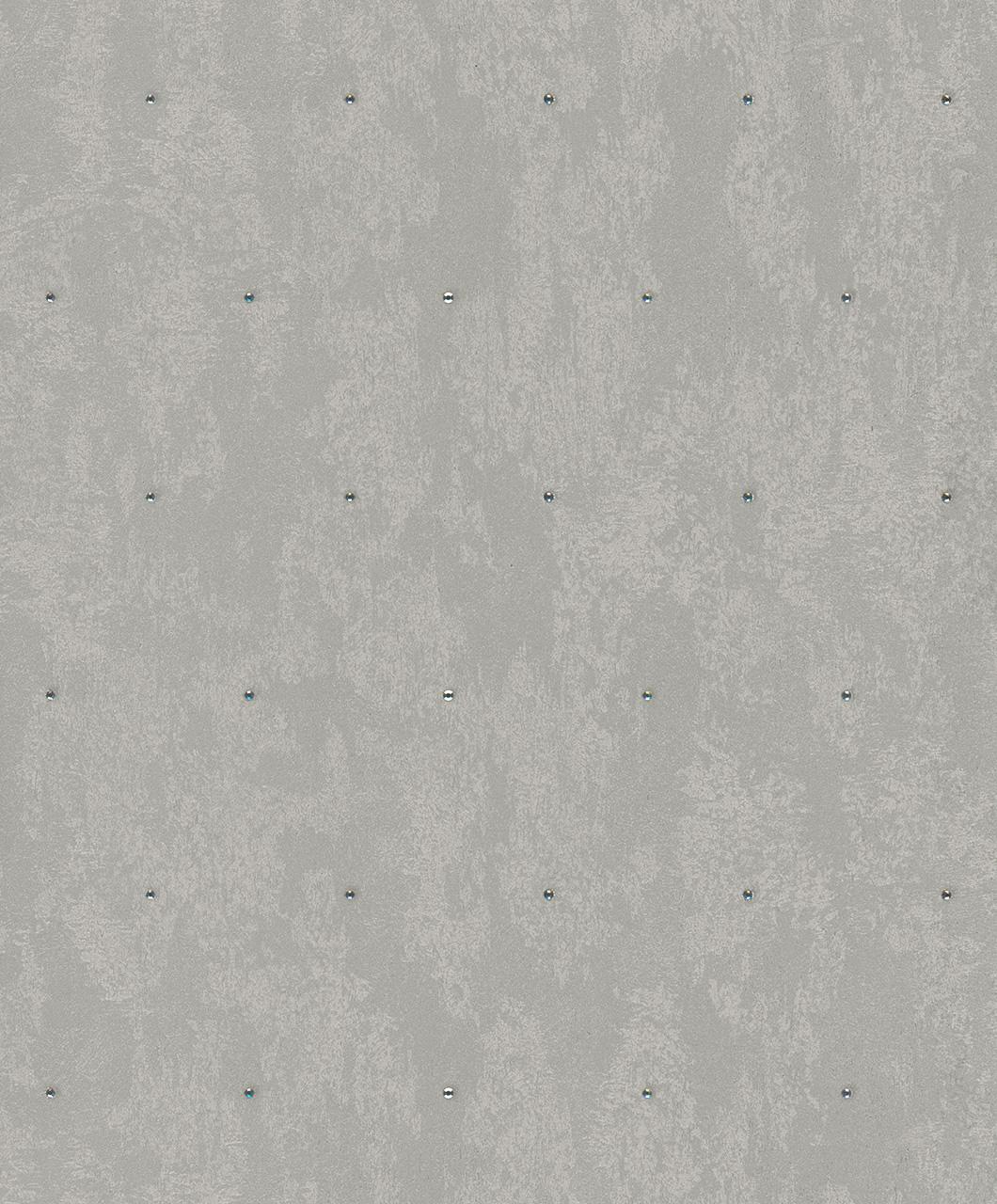 Ikke-vævet tapet betonlook, rhinestones metal look moderne blank i gråbrun