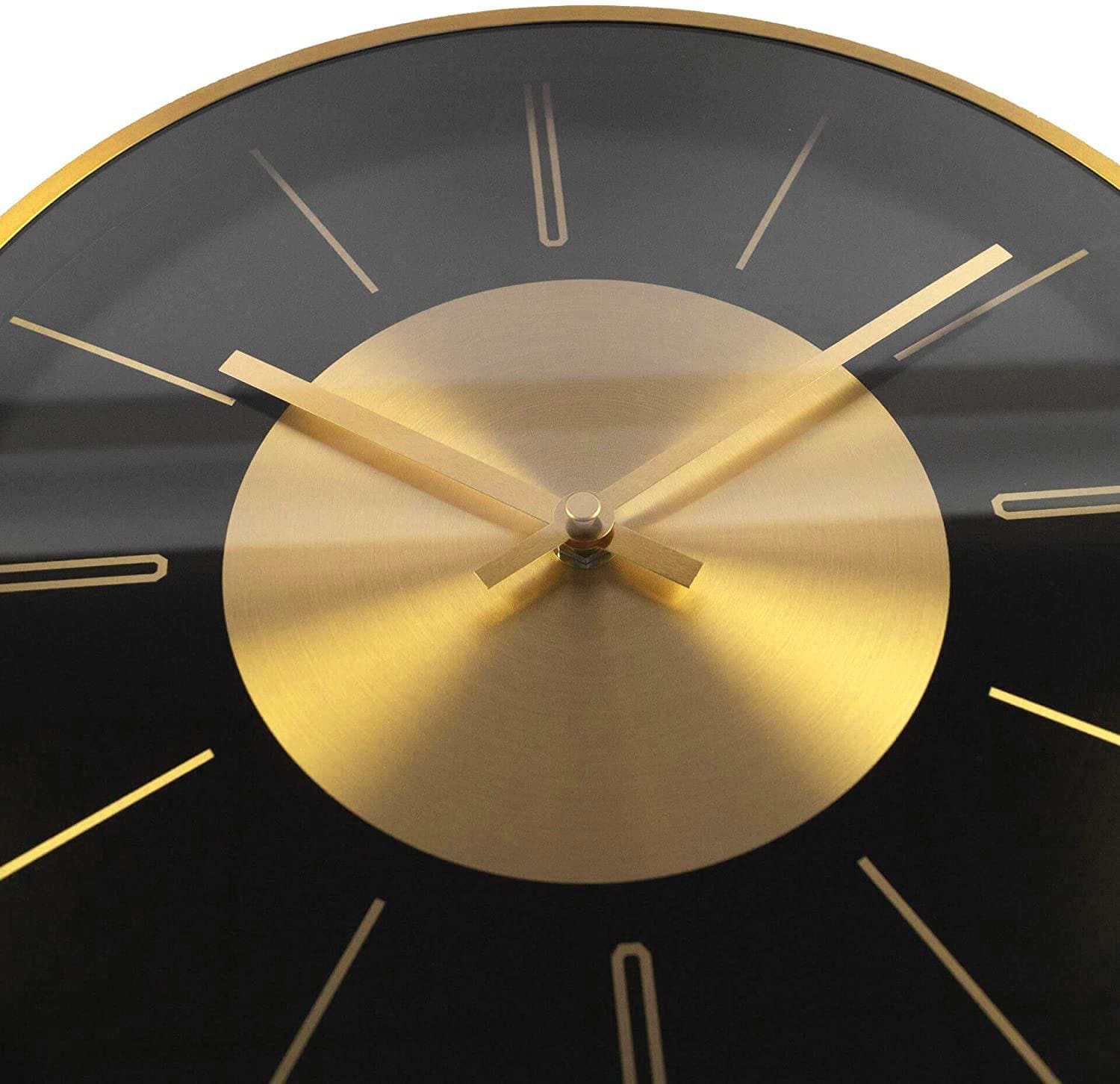 Orologio da parete alluminio oro - Ø30 cm