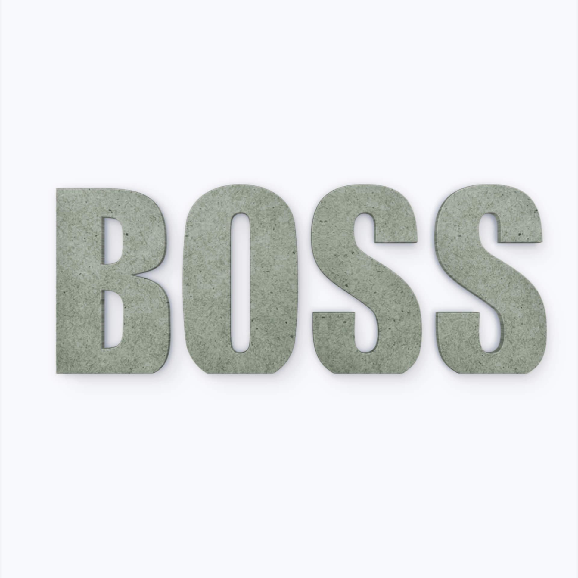 Scritta in MDF - Boss