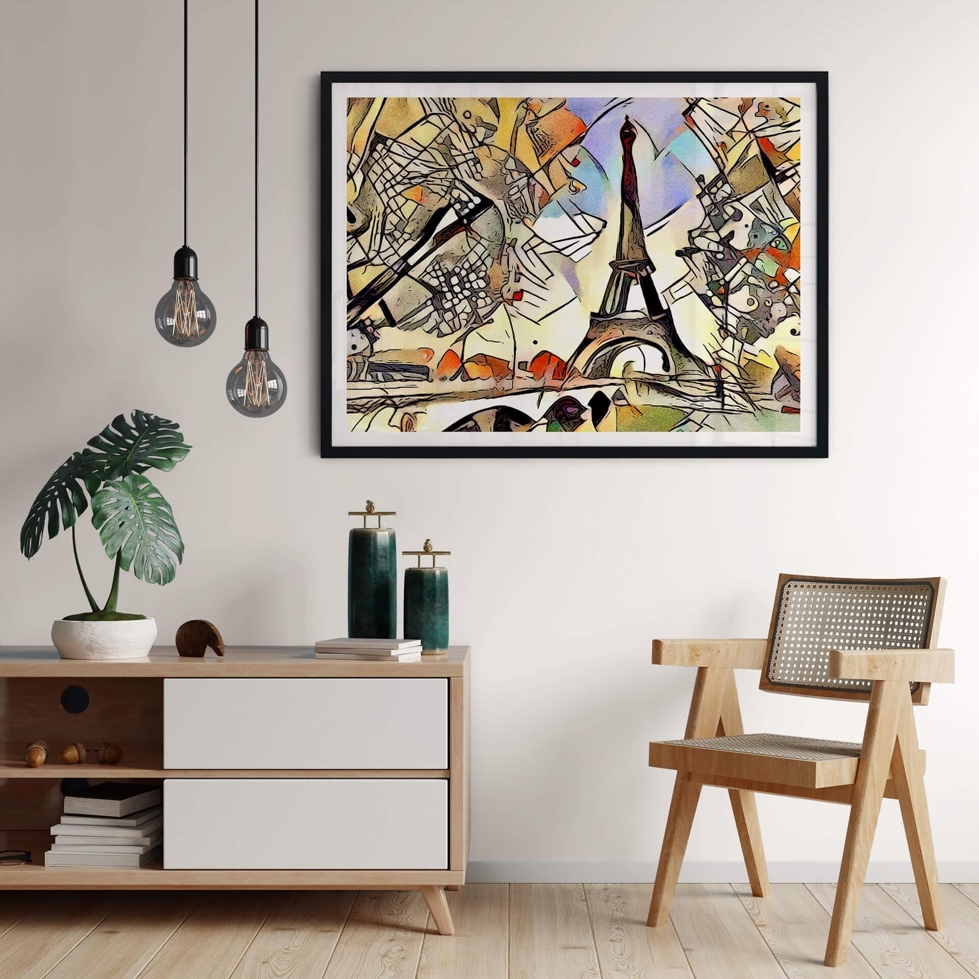 Poster Zamart - Kandinsky trifft Paris Eifelturm