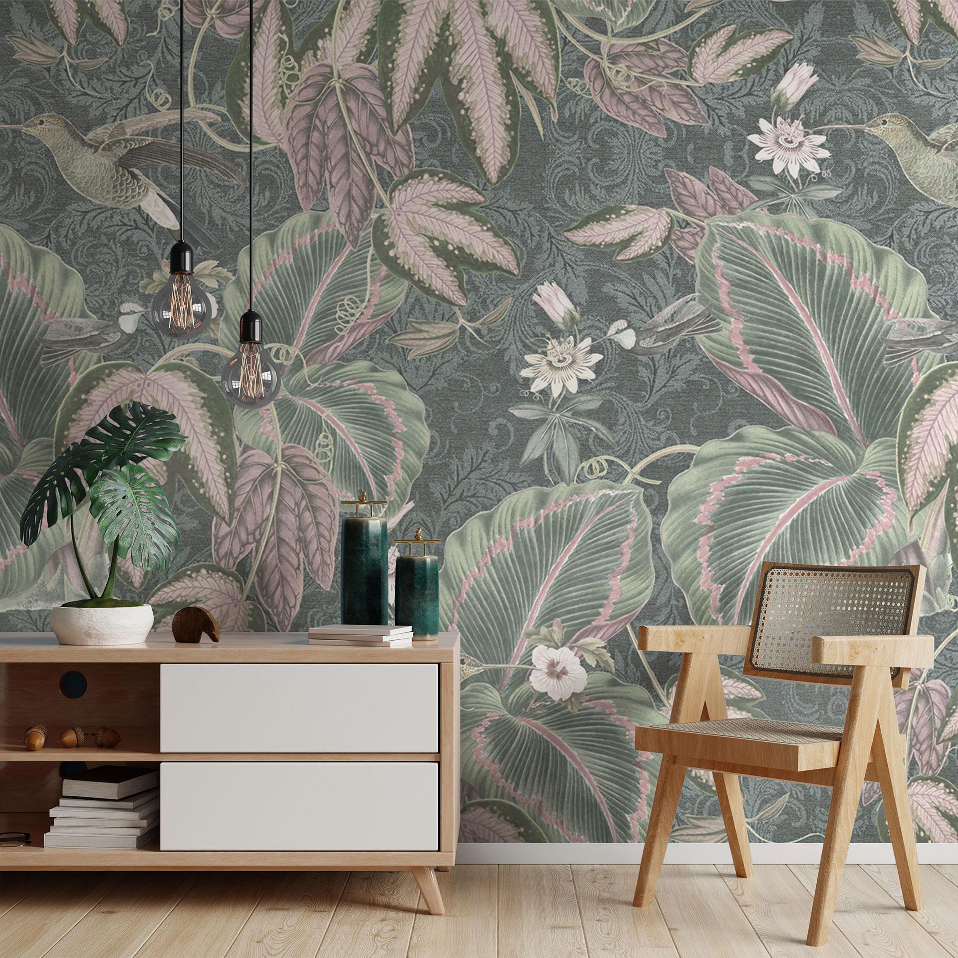 Jungle fototapet kolibri i tropisk skov - Bloomery Decor