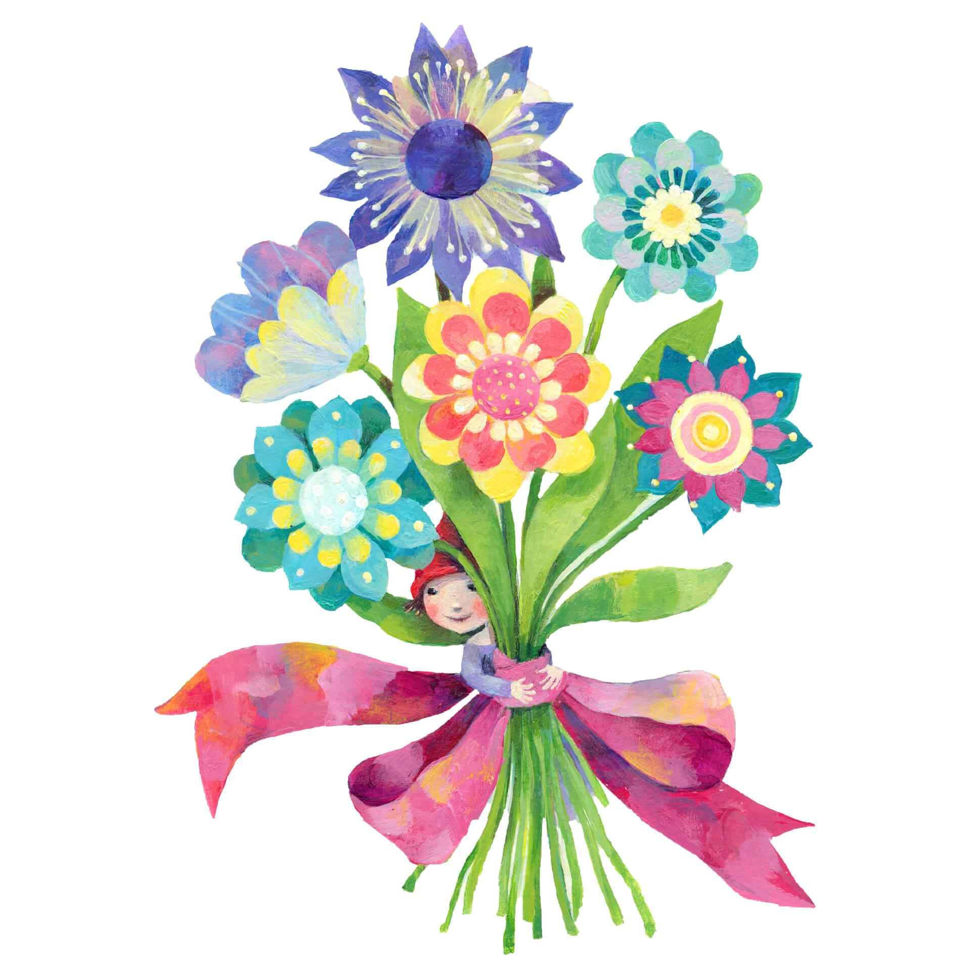 Muursticker Blanz – Boeket Bloemen