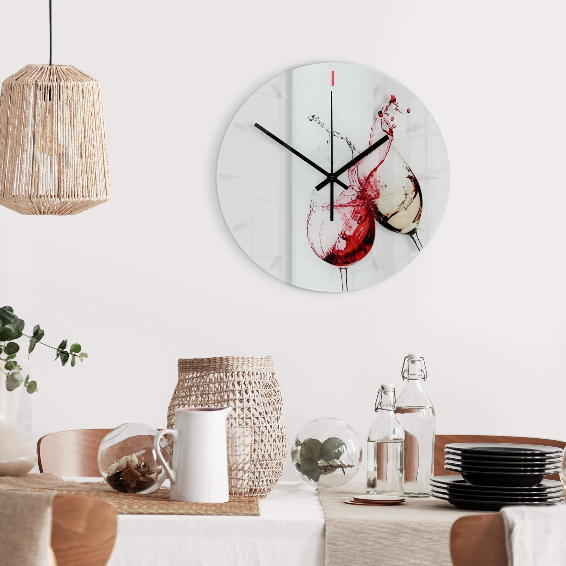 Orologio in vetro - Bicchieri di vino
