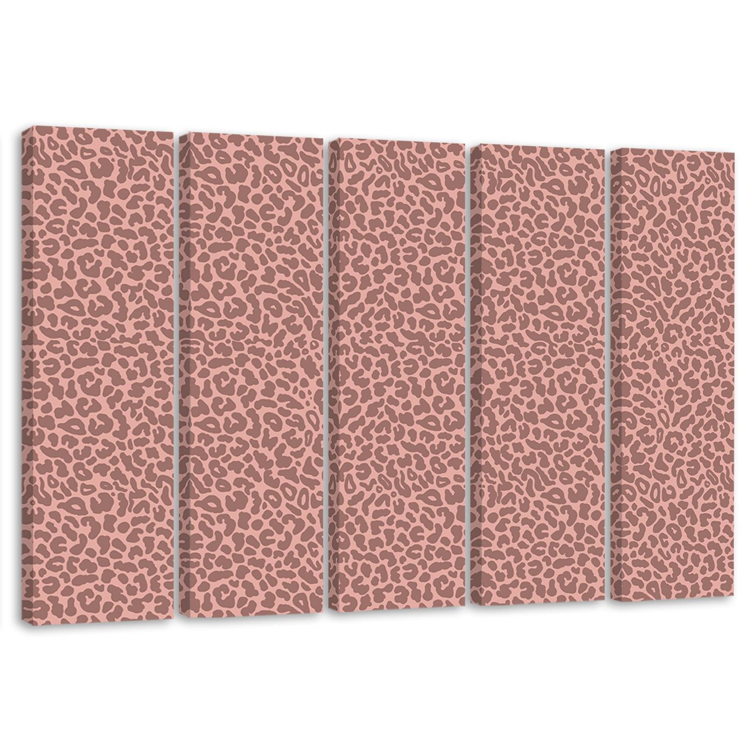 5 stykke lærredsprint, Leopard Leopard Pels Patches Mønster