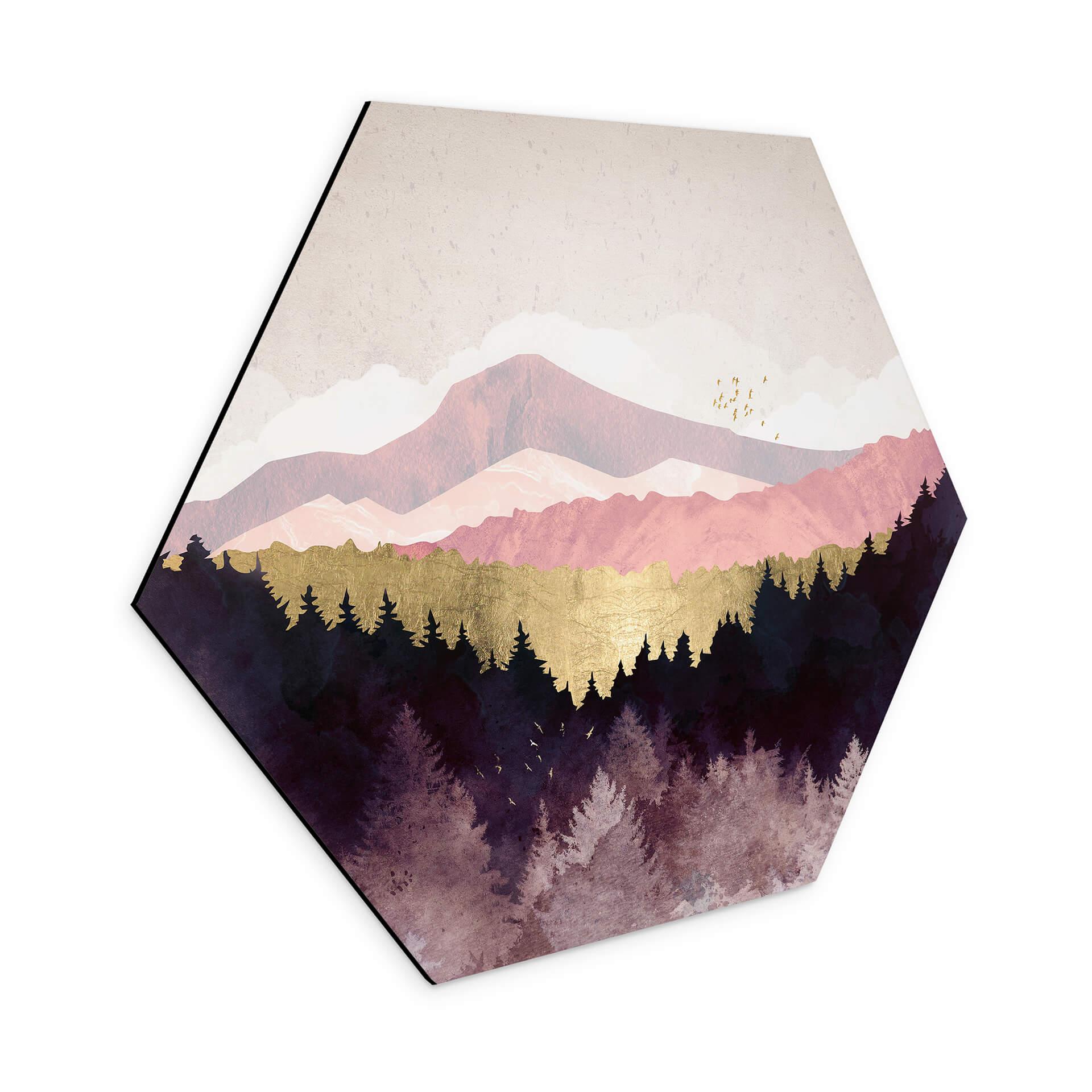 Hexagone - alu-Dibond SpaceFrog Designs - Forêt violette