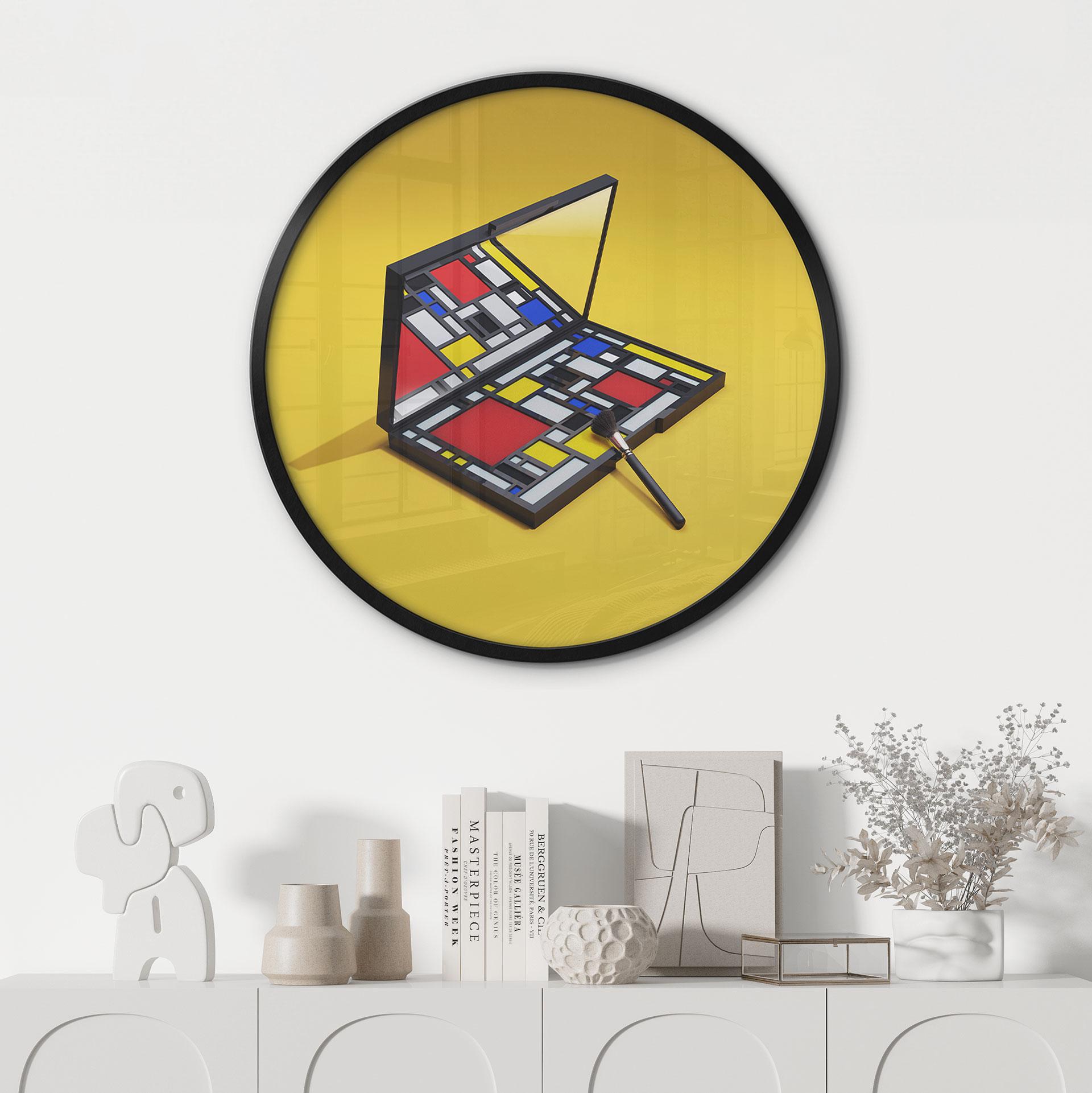 Póster paleta de maquillaje al estilo de Piet Mondrian - Pozdniakov - Redondo