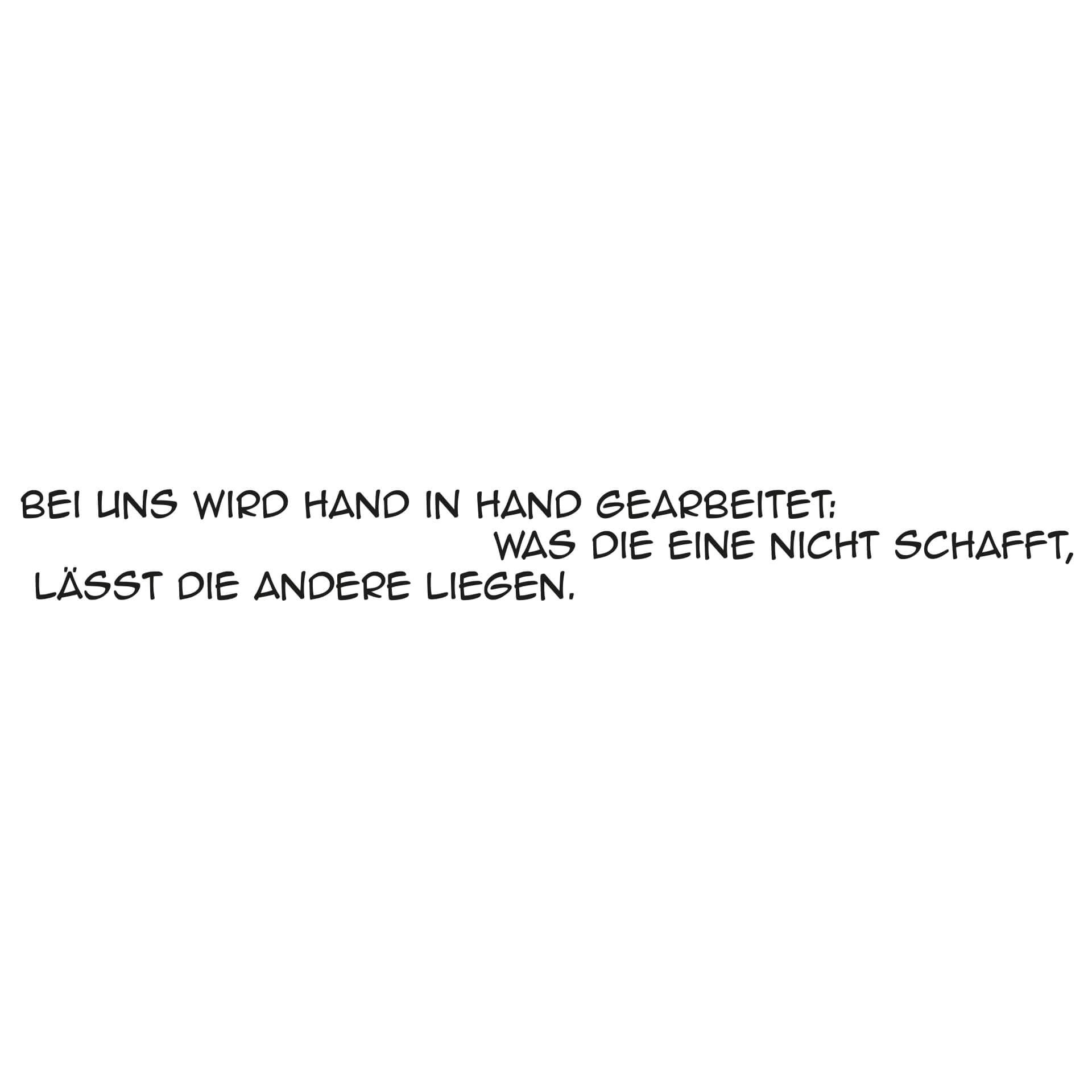 Wandtattoo Bei uns wird Hand in Hand gearbeitet...