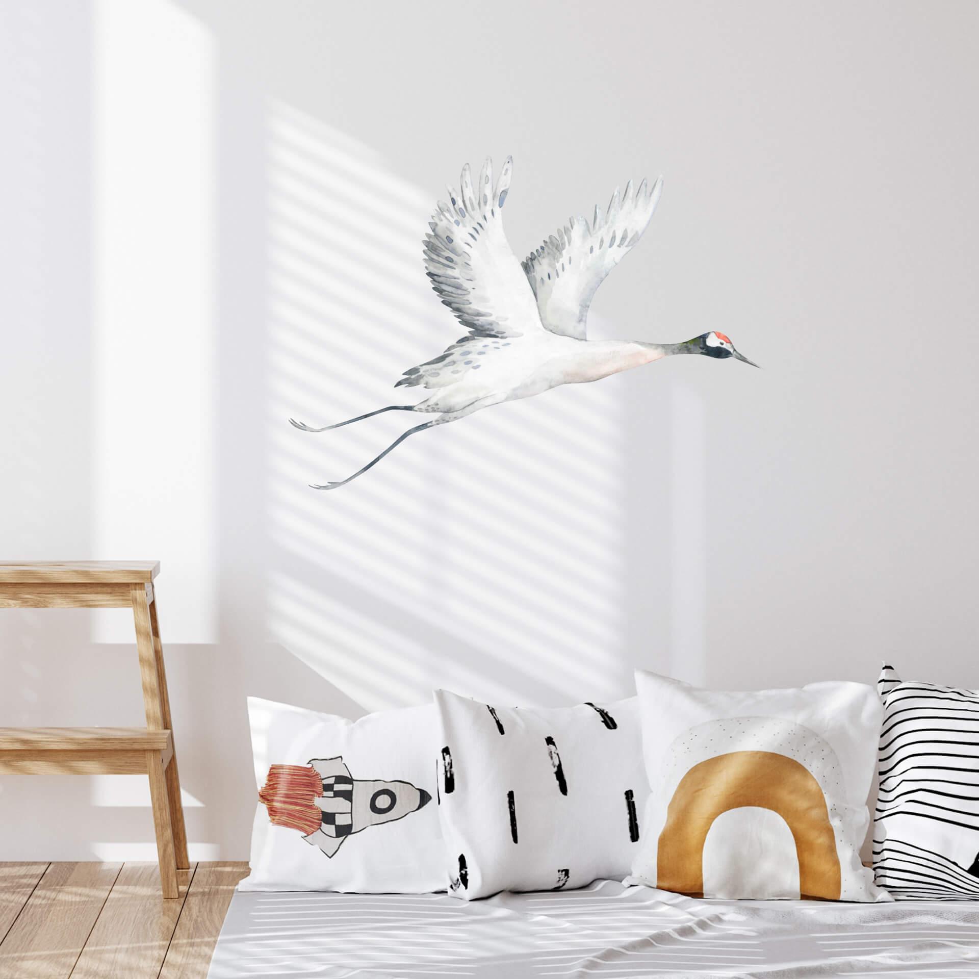 Wallsticker med flyvende trane - Kvilis