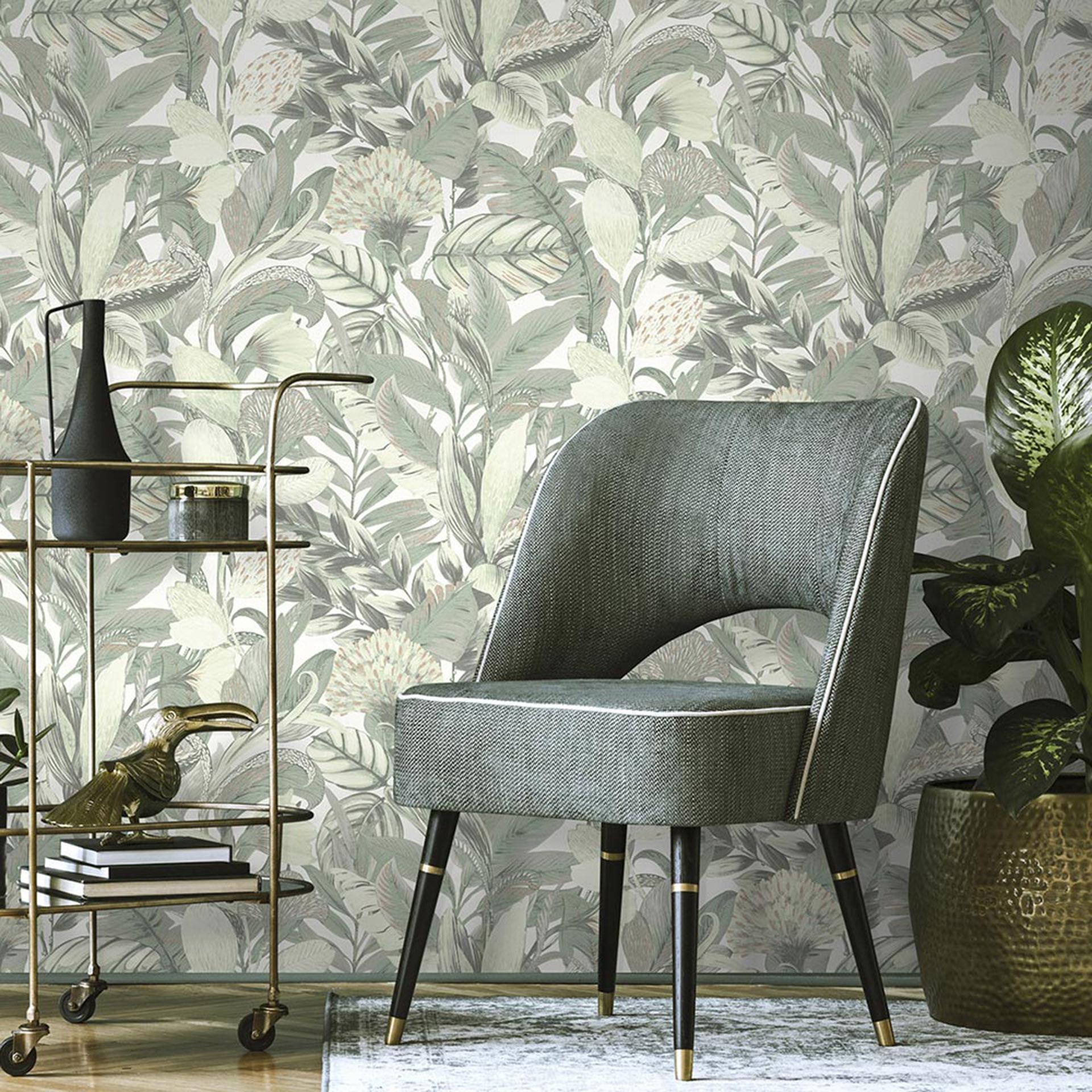Elle Decoration Patroonbehang Groen